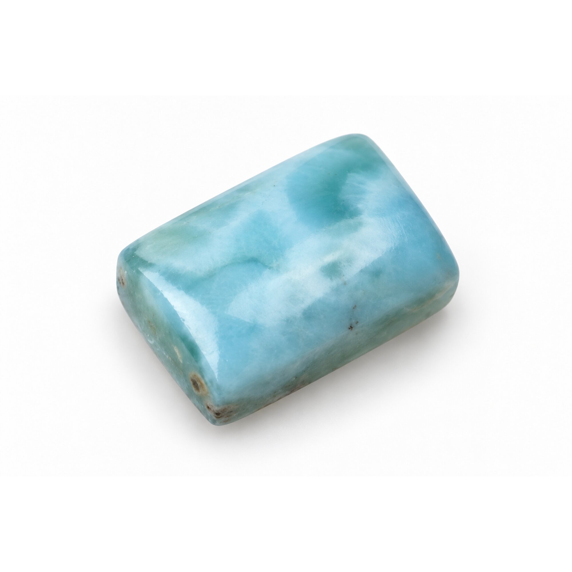 Master crafted ocean blue Dominican Larimar cabochon 18mm – photo 3