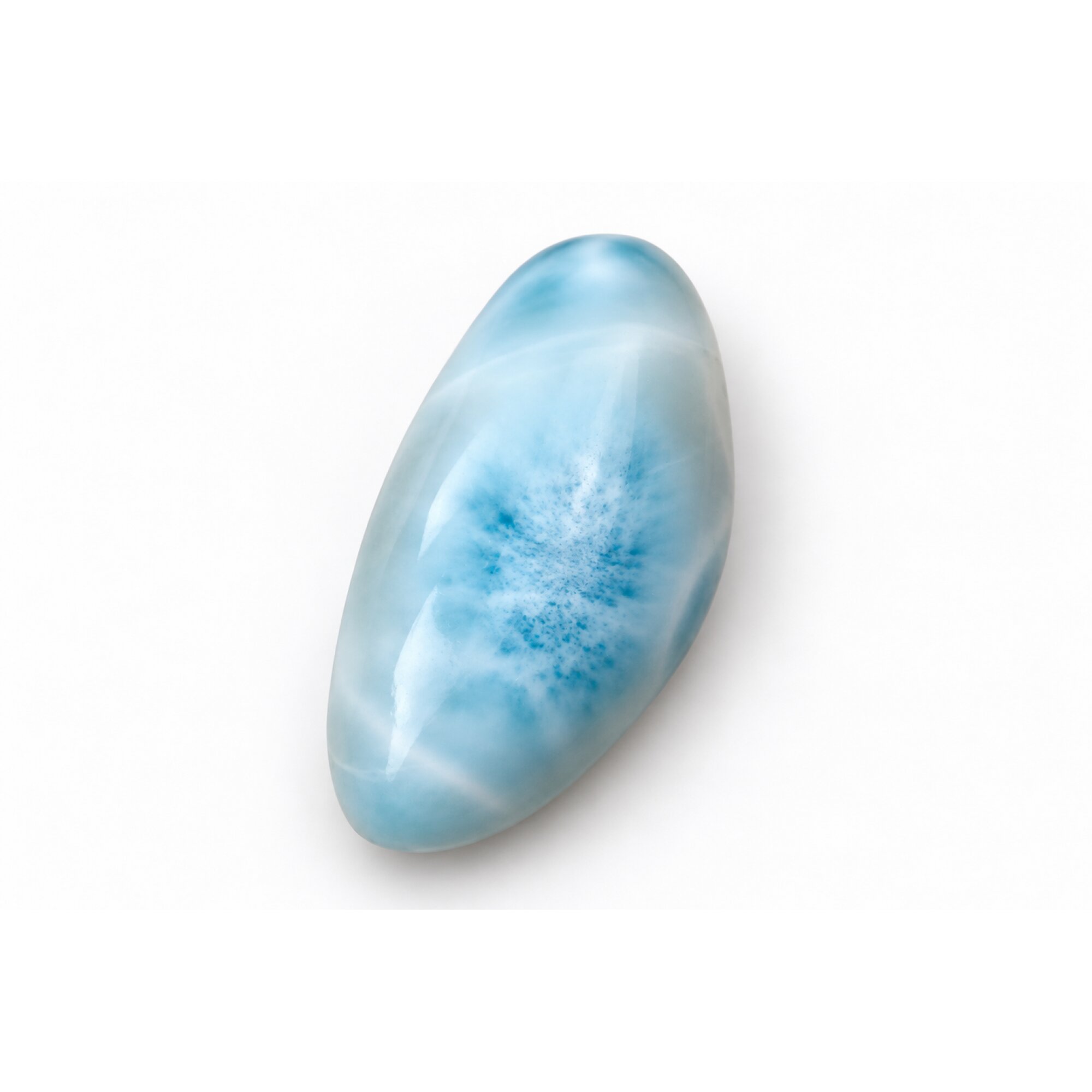 Master crafted sky blue Dominican Larimar cabochon 35mm – photo 2
