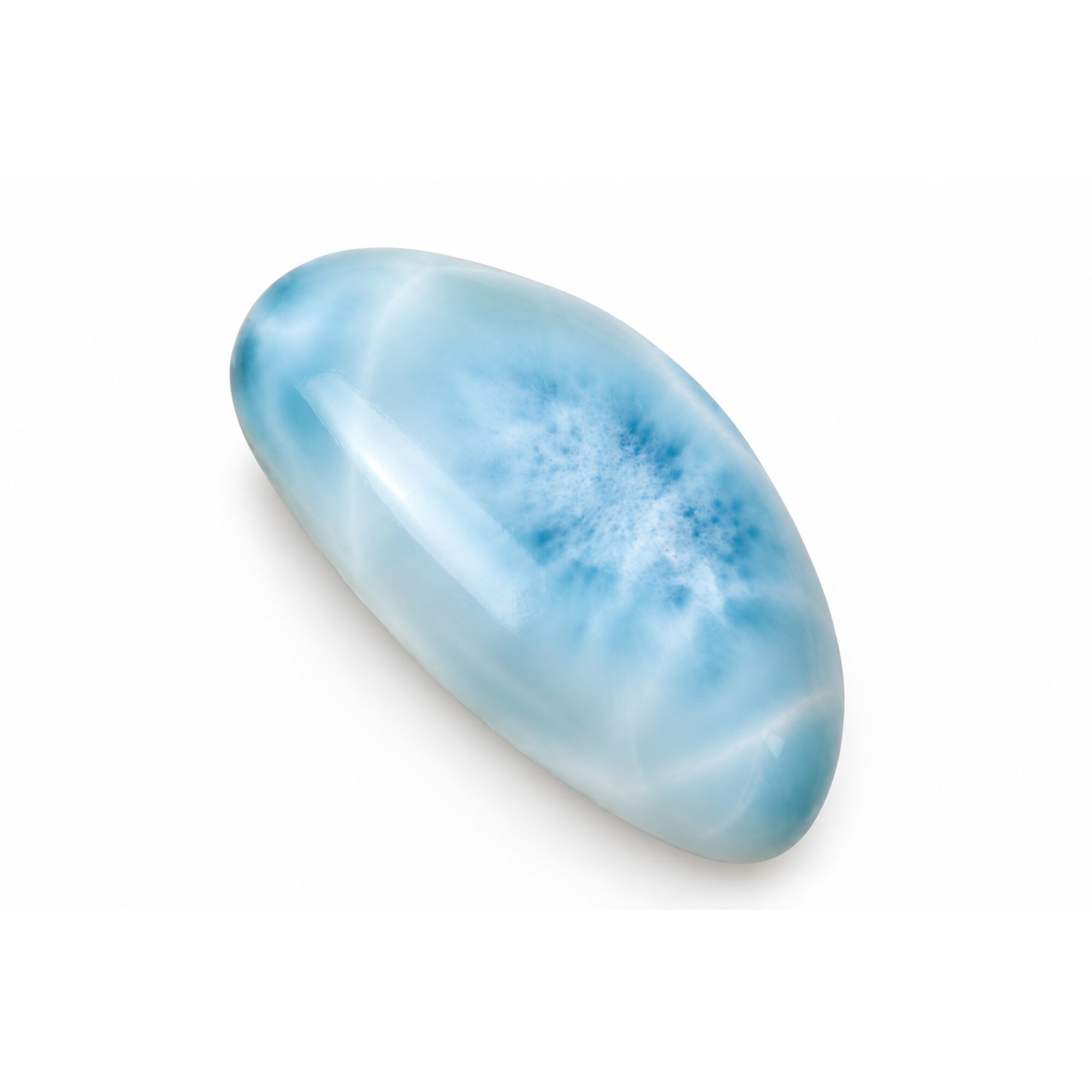 Master crafted sky blue Dominican Larimar cabochon 35mm – photo 6