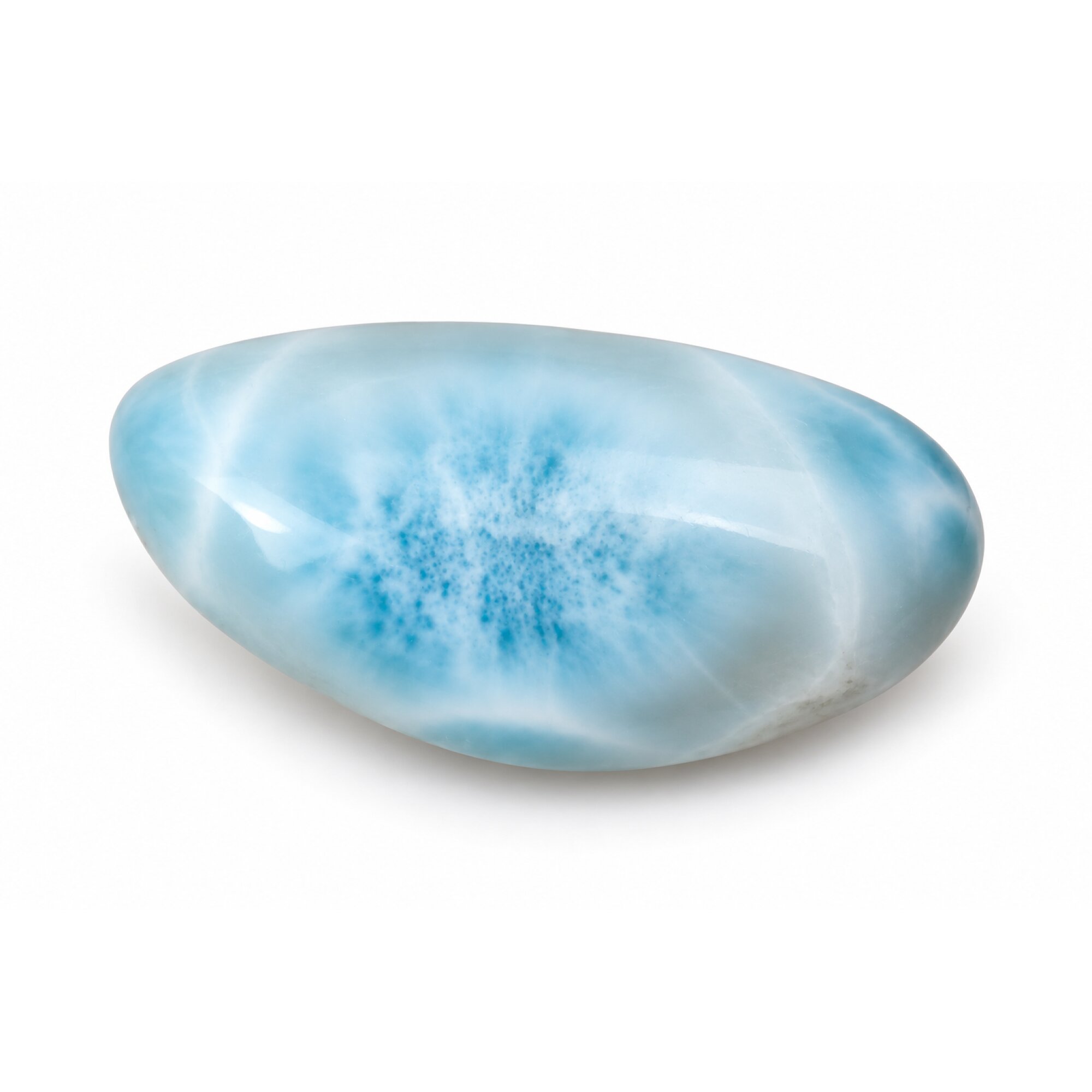 Master crafted sky blue Dominican Larimar cabochon 35mm – photo 7