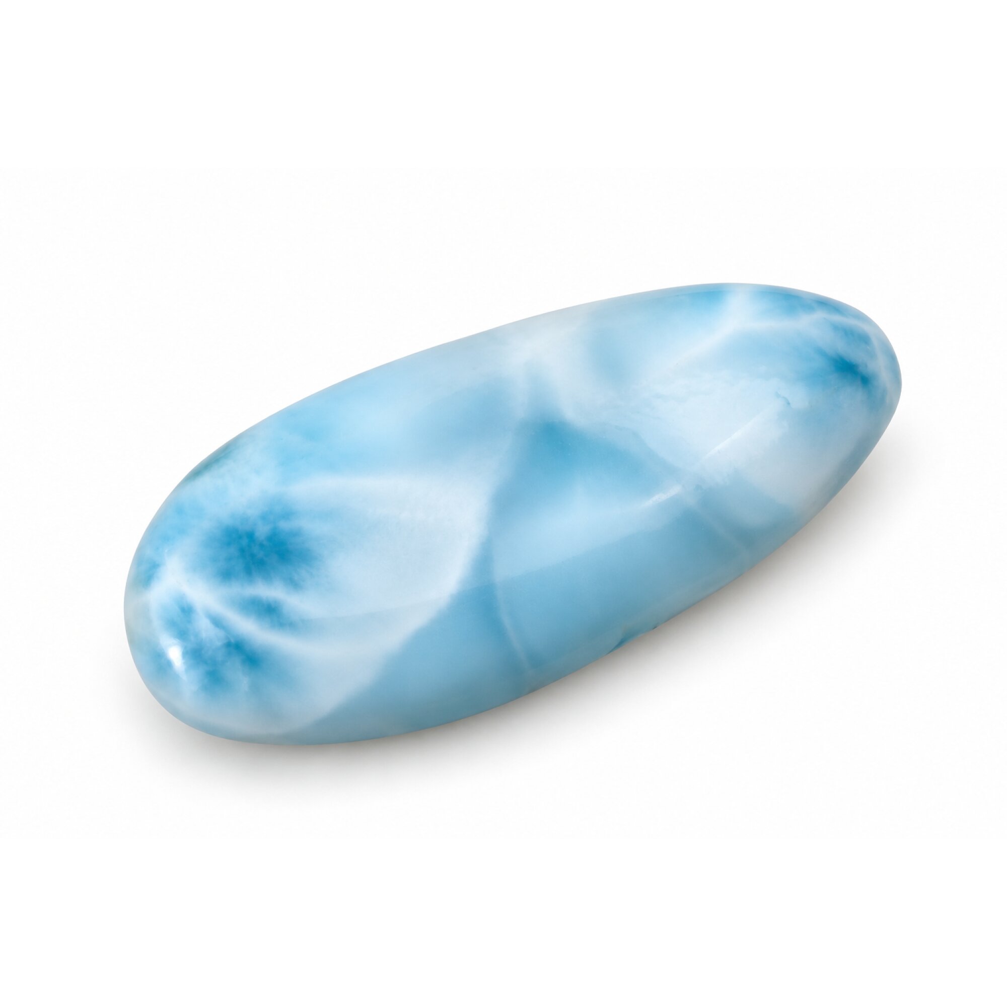 Master crafted sky blue Dominican Larimar cabochon 33mm – photo 5