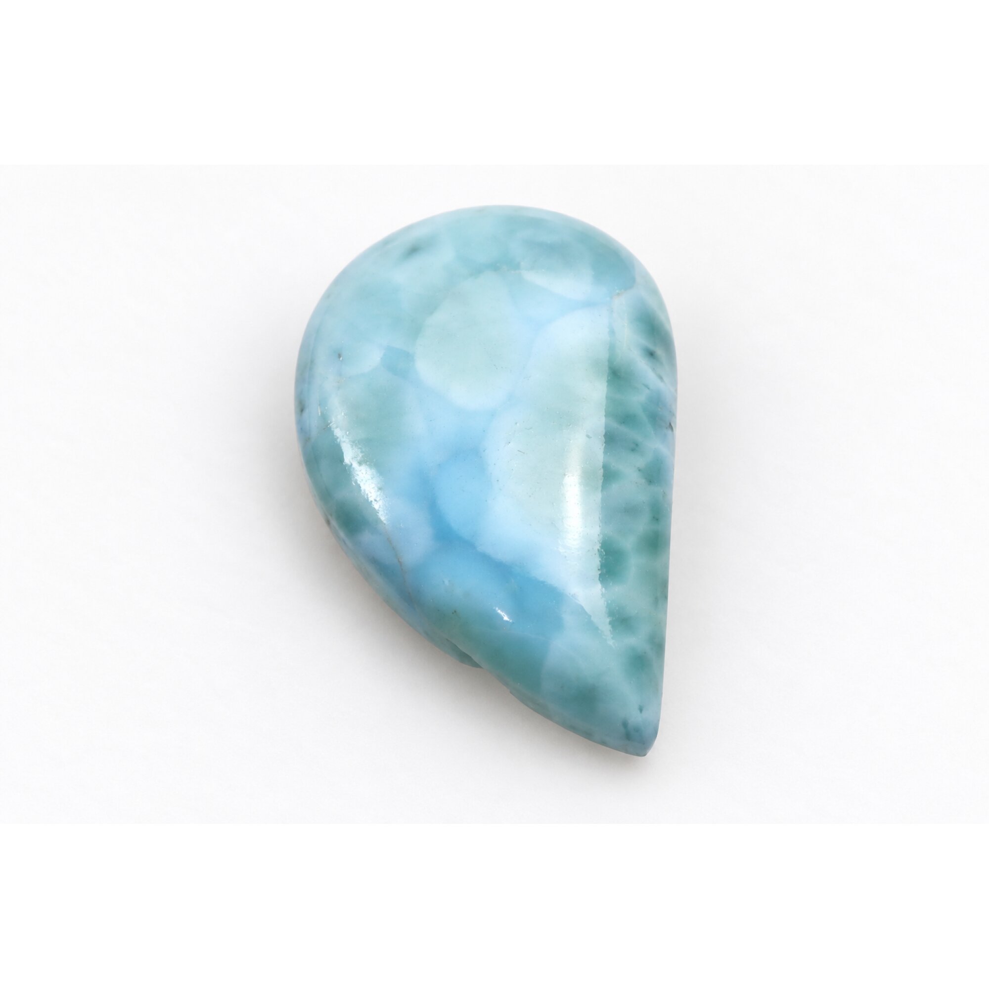 Earth crafted sky blue Dominican Larimar cabochon 33mm – photo 6
