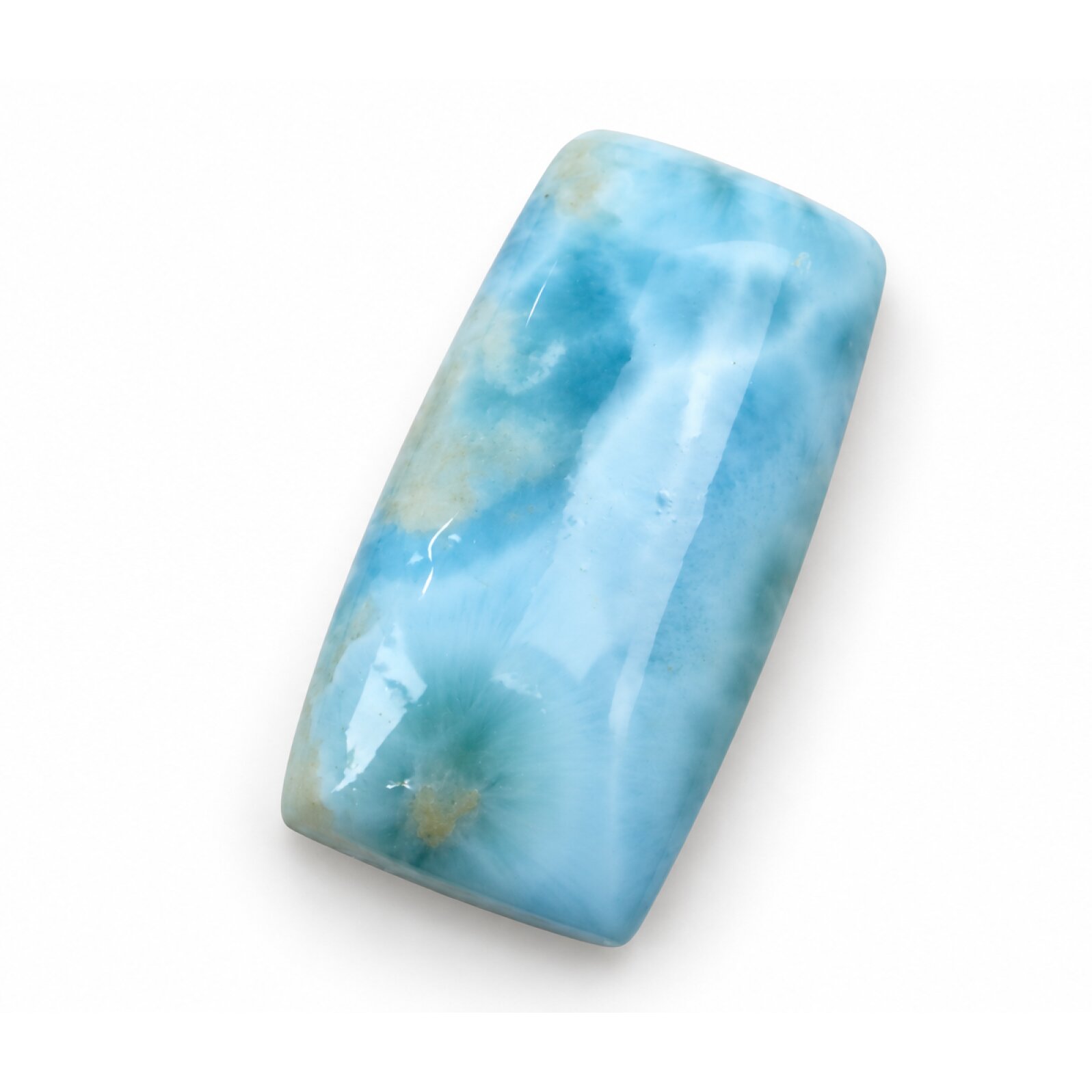 Earth crafted sky blue Dominican Larimar cabochon 28mm