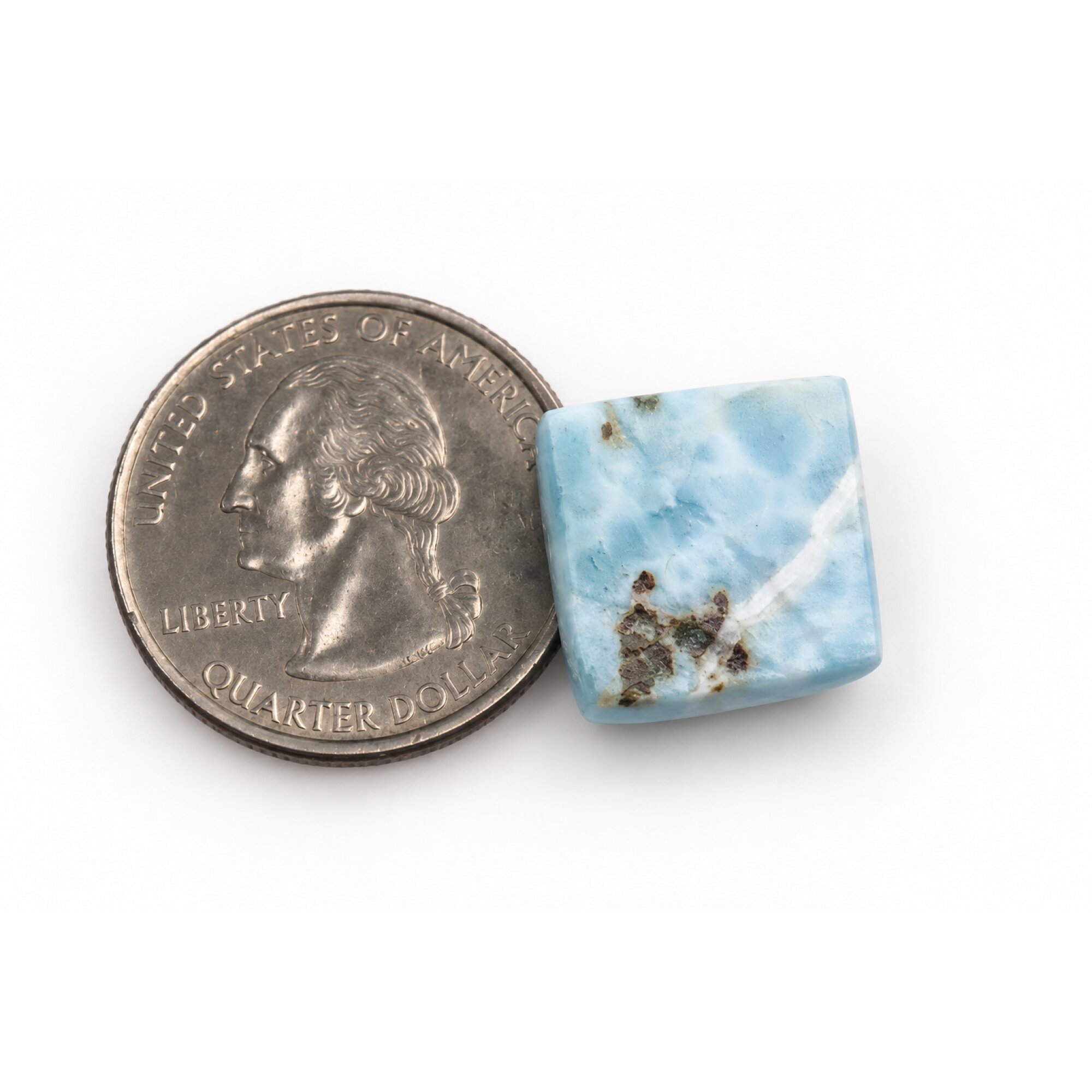 Authentic sky blue Dominican Larimar cabochon 14.5mm – photo 5