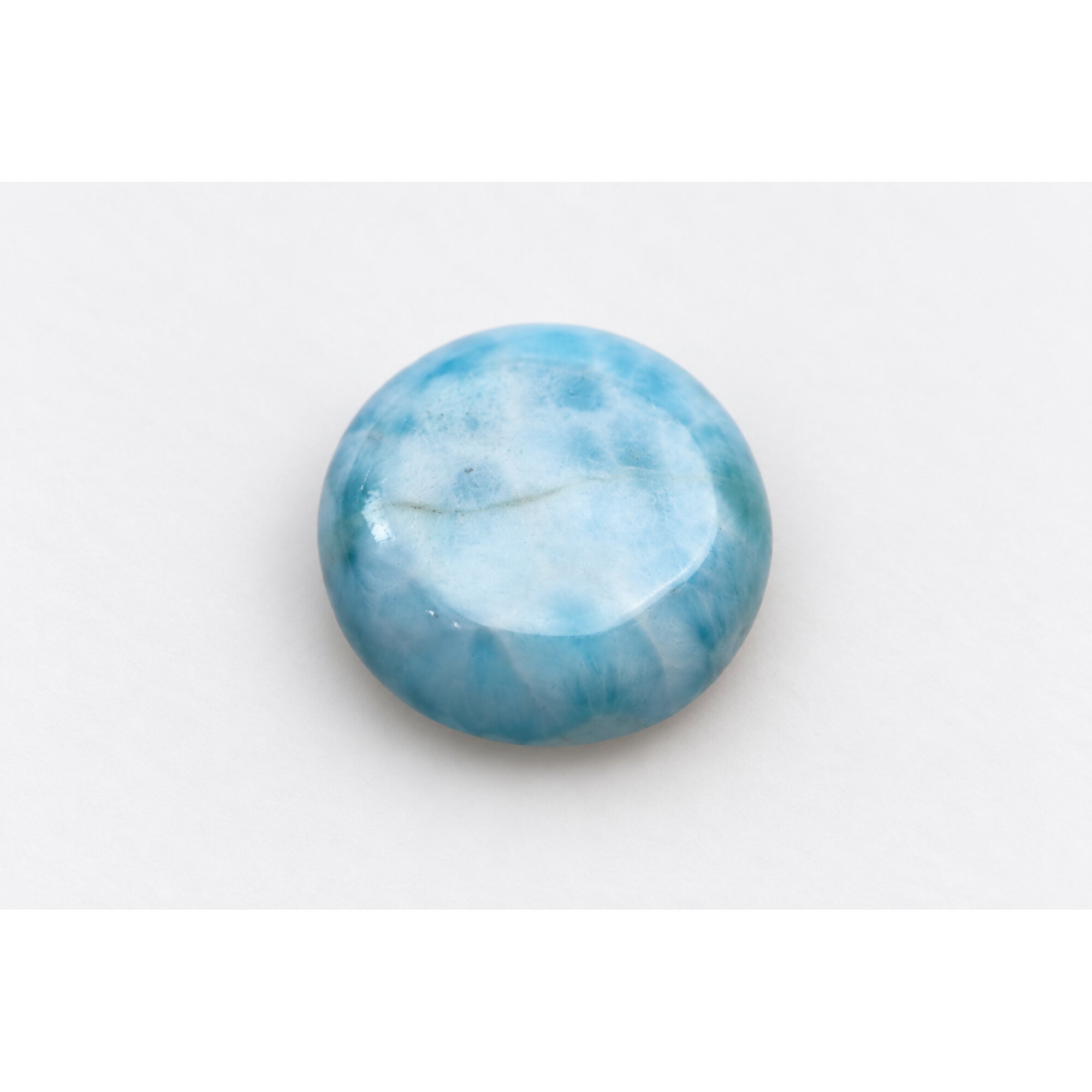 Genuine sea blue Dominican Larimar cabochon 18.5mm – photo 6
