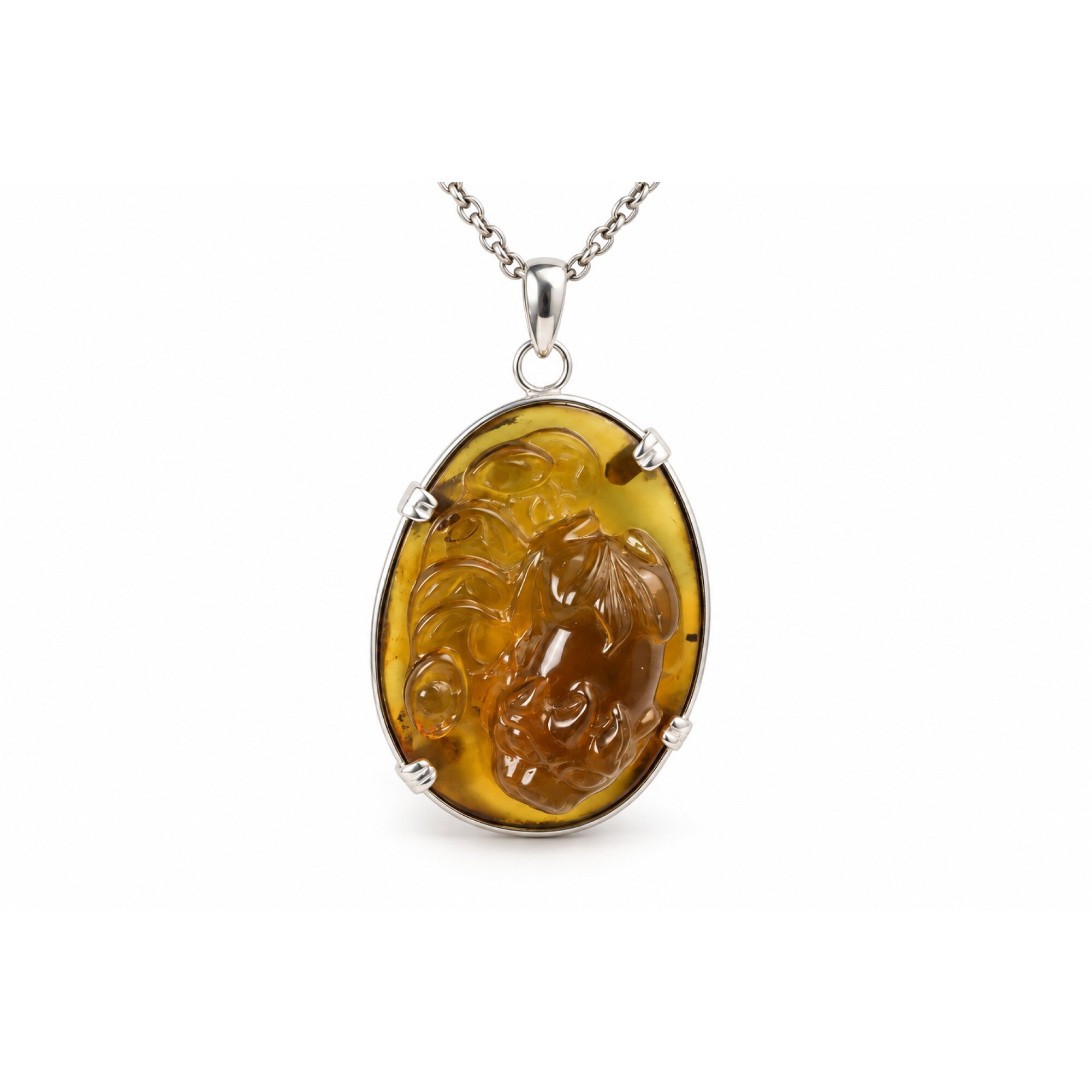 Earth mined sky blue Dominican amber sterling silver amber 55mm – photo 10