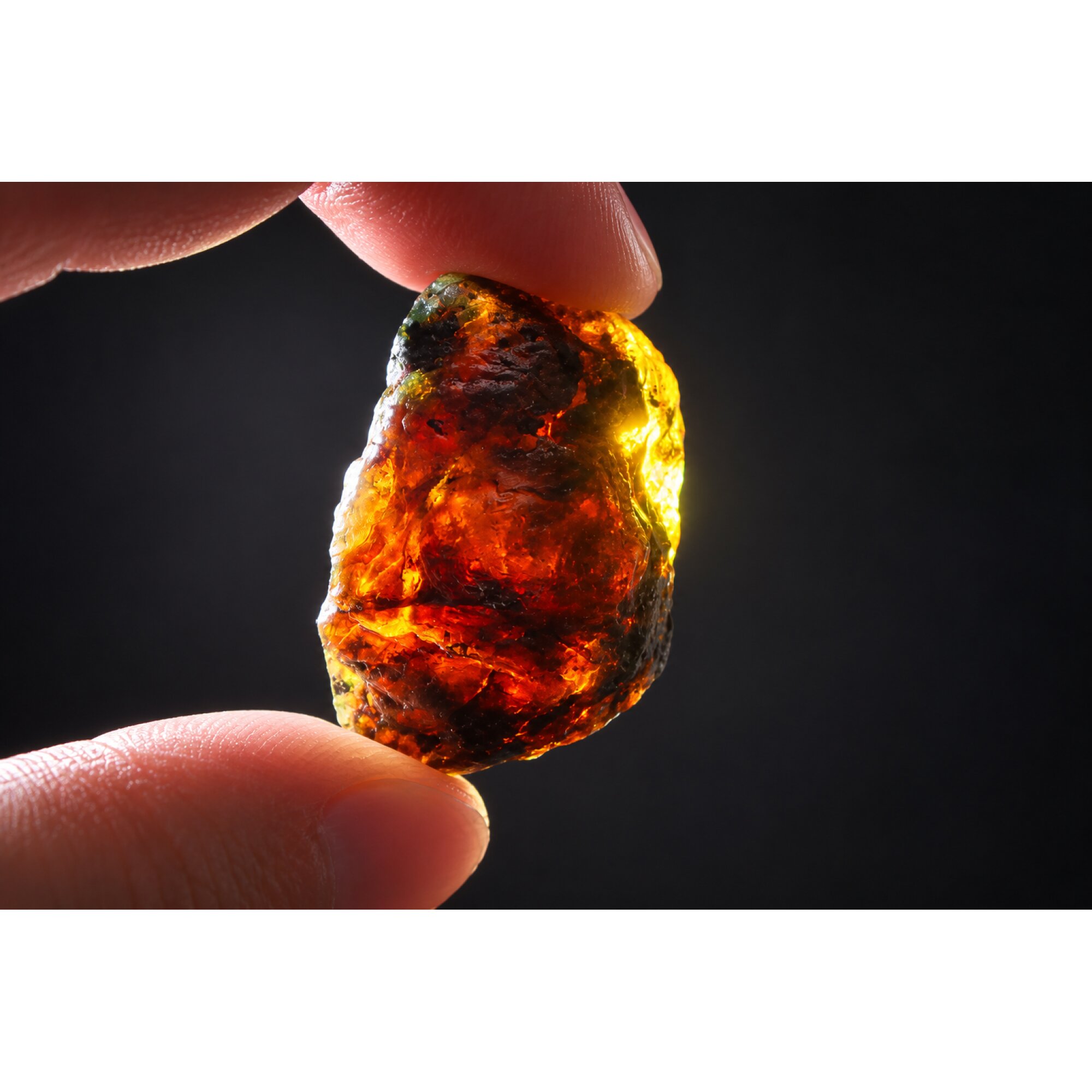 Genuine deep sea blue rough specimen Dominican amber 10.6g – photo 12