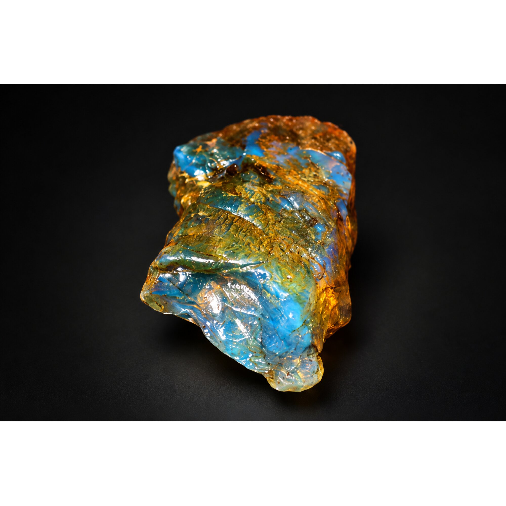 Earth mined green blue rough specimen Dominican amber 7.9g – photo 7