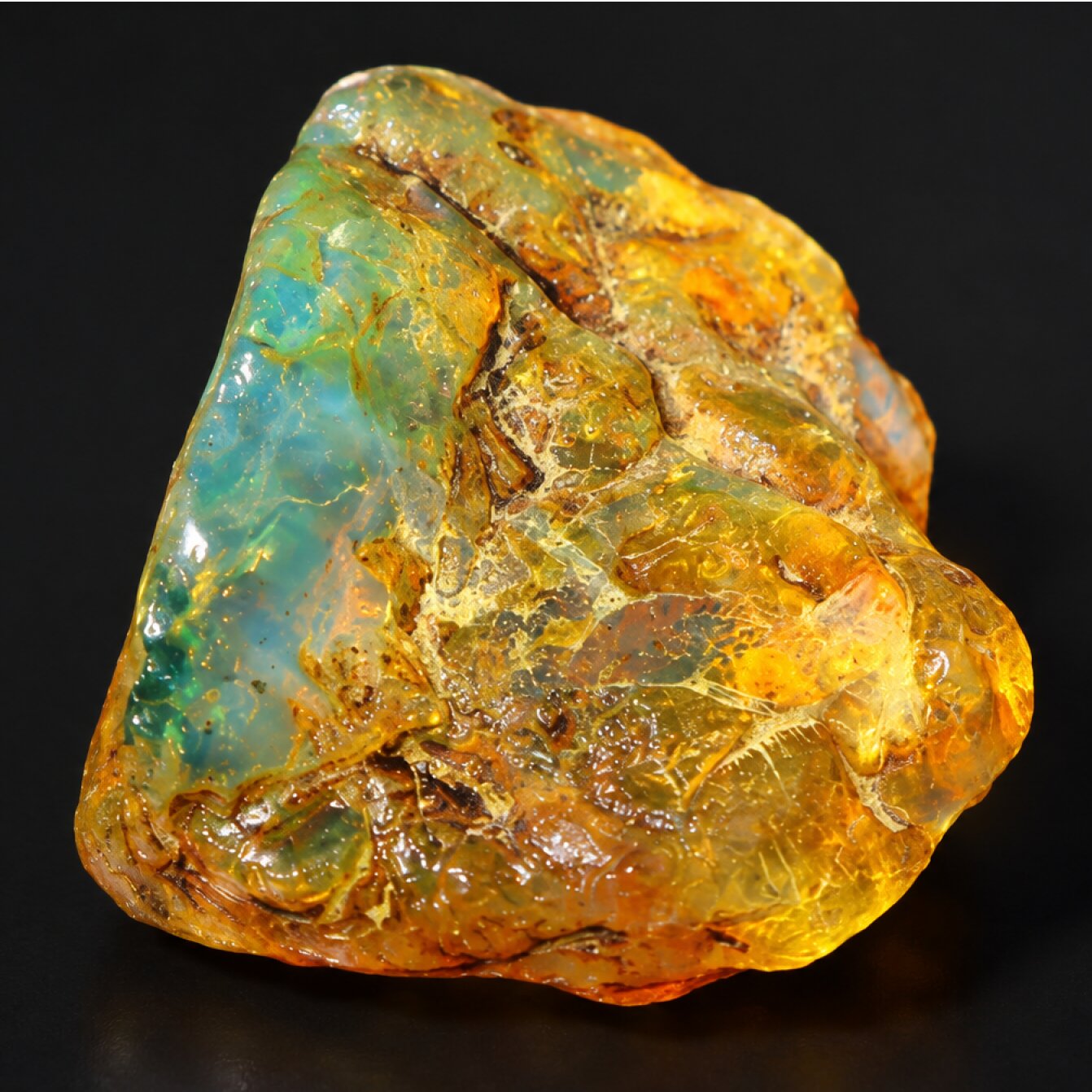 Organic beauty sky blue rough specimen Dominican amber 9.6g