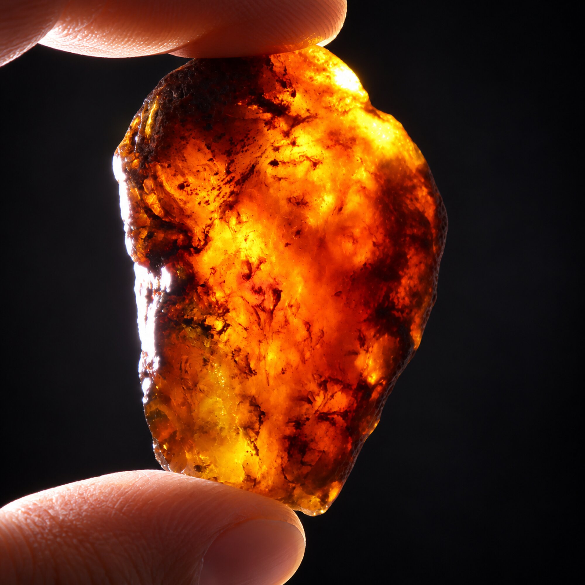 Genuine green cognac blue rough specimen Dominican amber 20.3g – photo 7