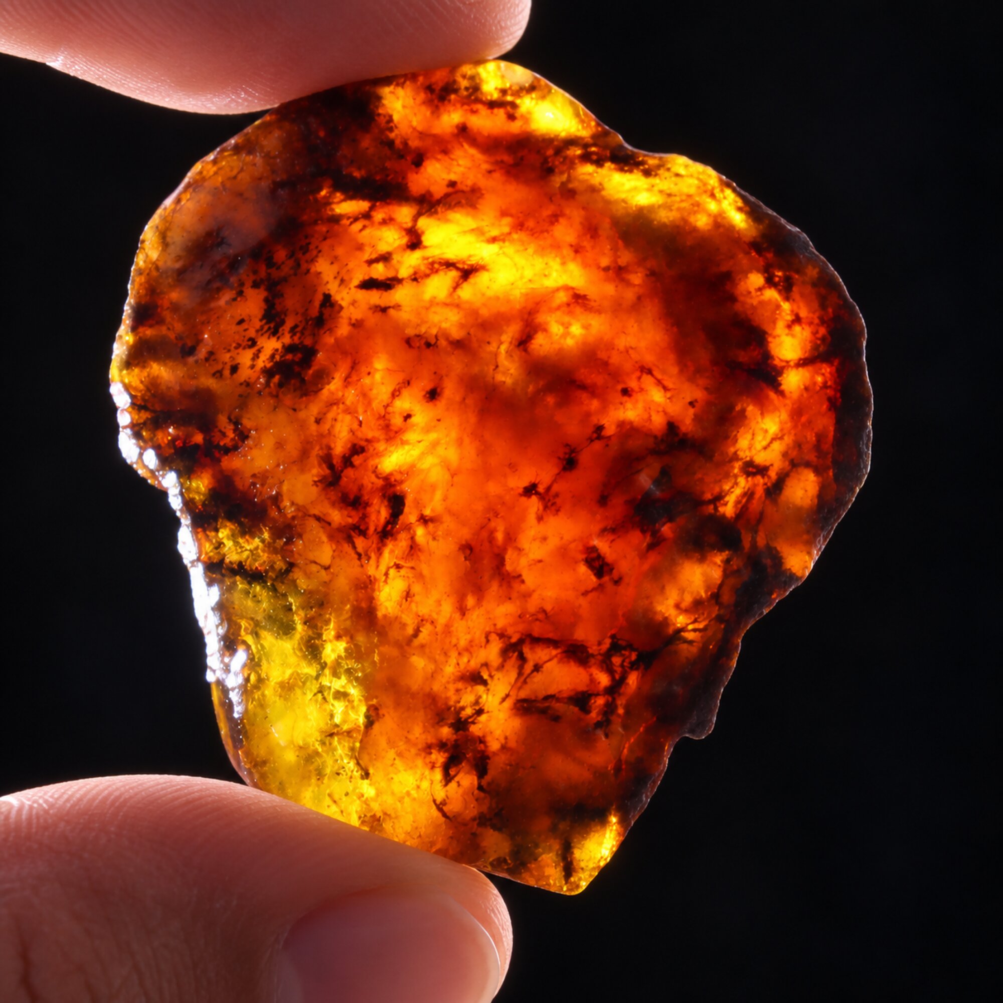 Genuine green cognac blue rough specimen Dominican amber 20.3g – photo 8