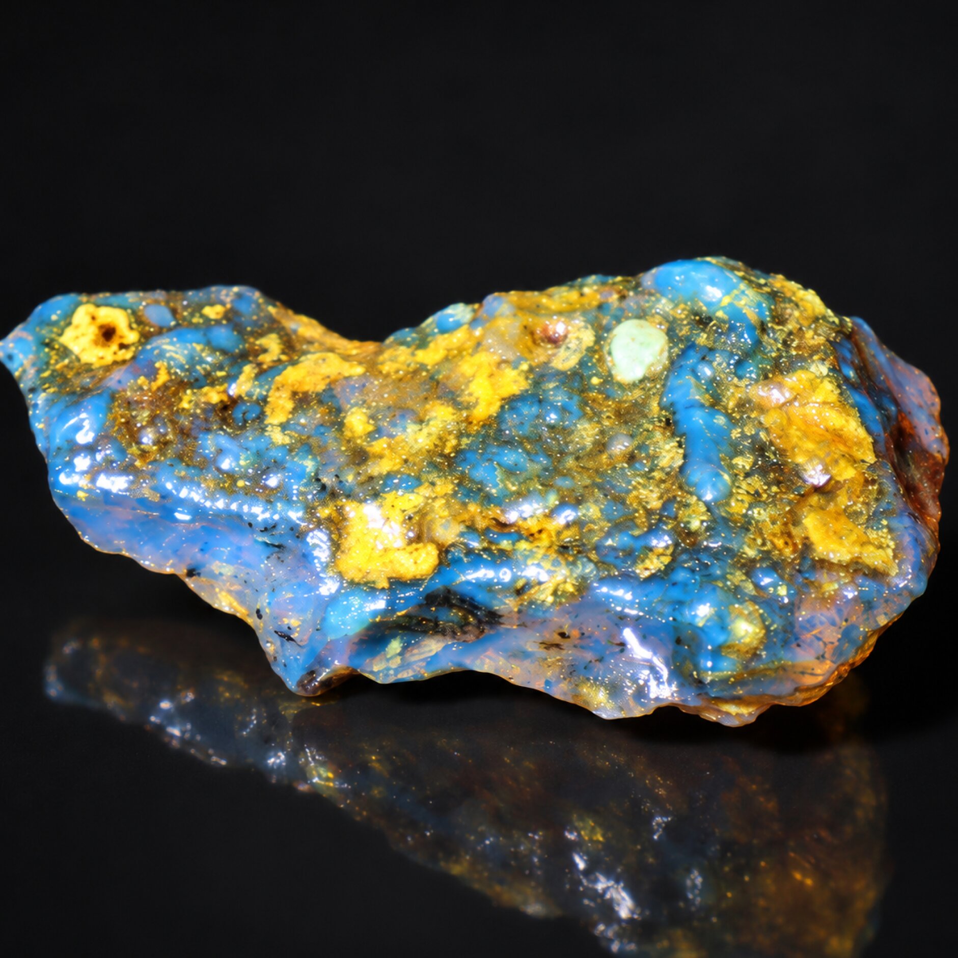 Untreated sky blue rough specimen Dominican amber 7.5g