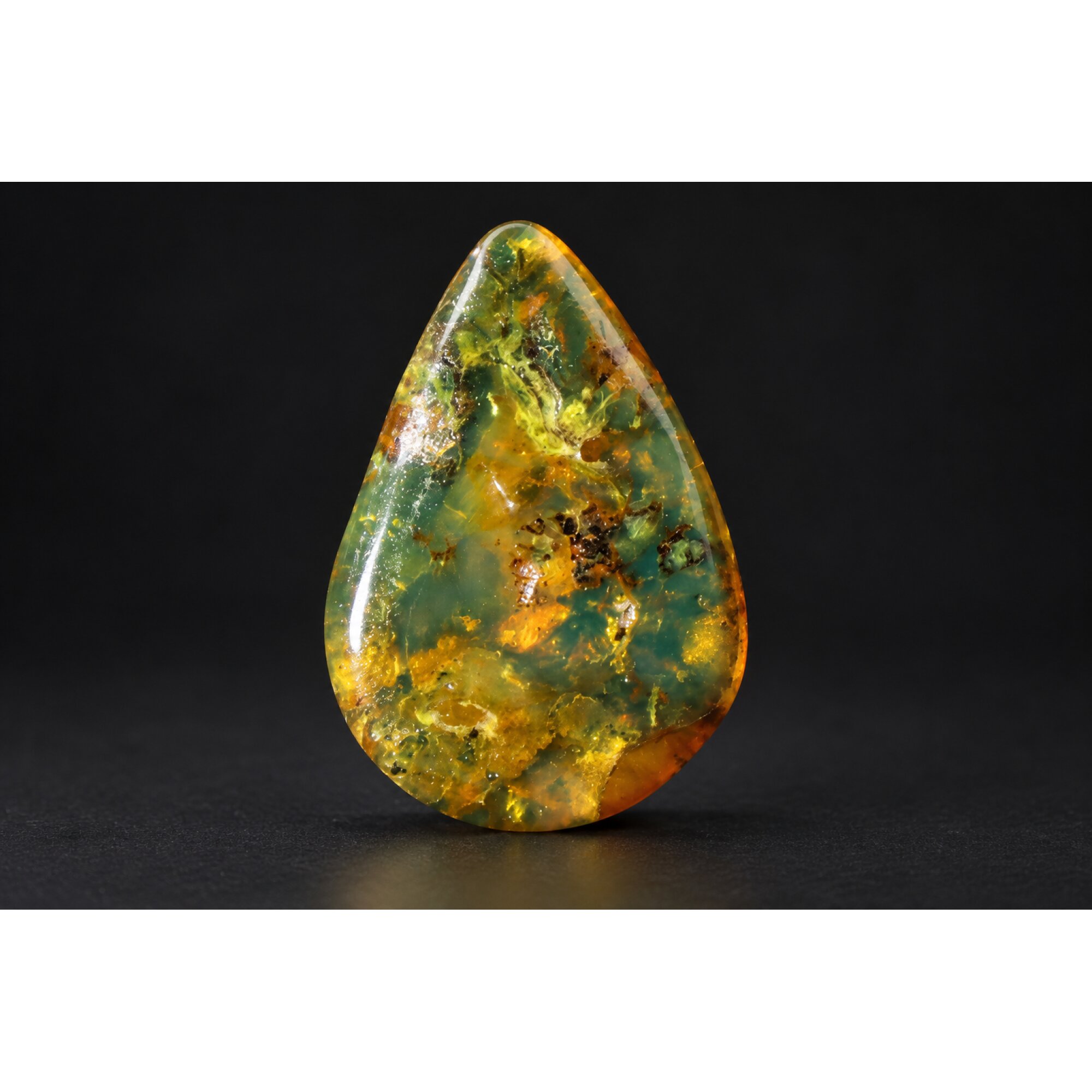 Authentic green blue polished Dominican amber 1.4g – photo 3