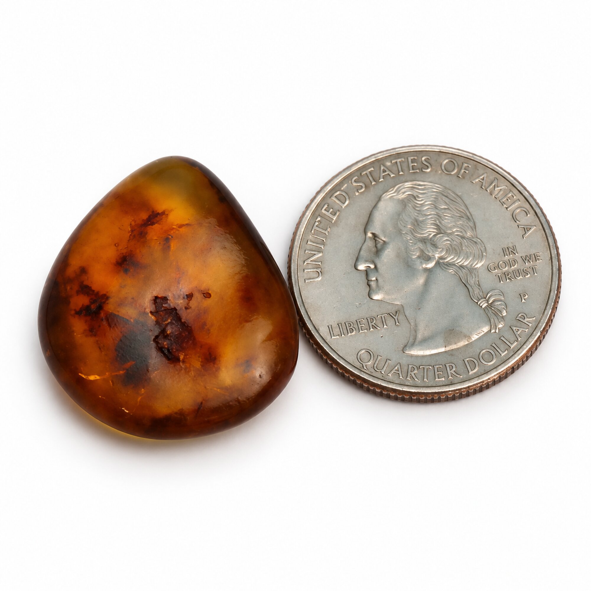 Natural orange blue polished Dominican amber 1.9g – photo 2