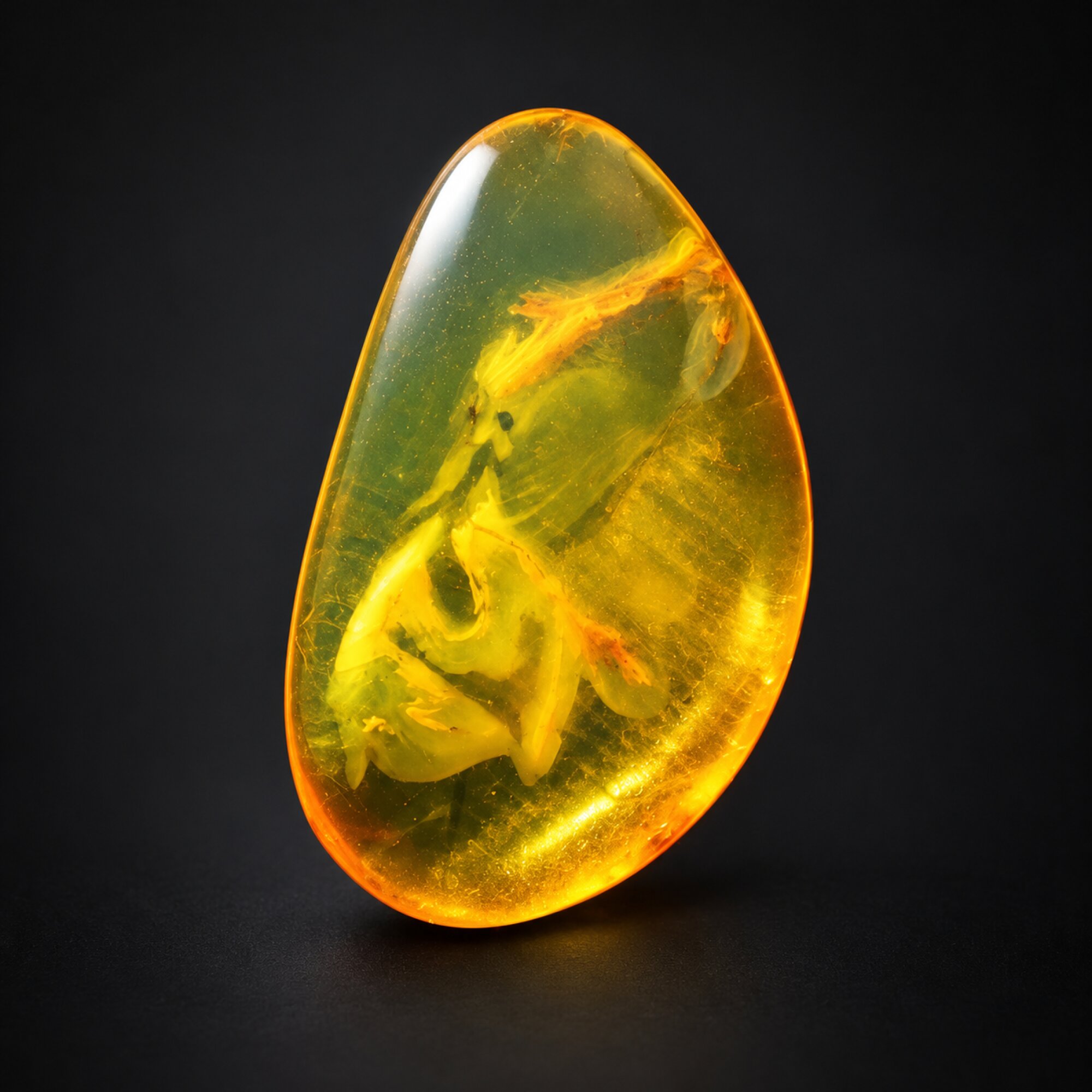 Natural orange yellow polished Dominican amber 1g – photo 5