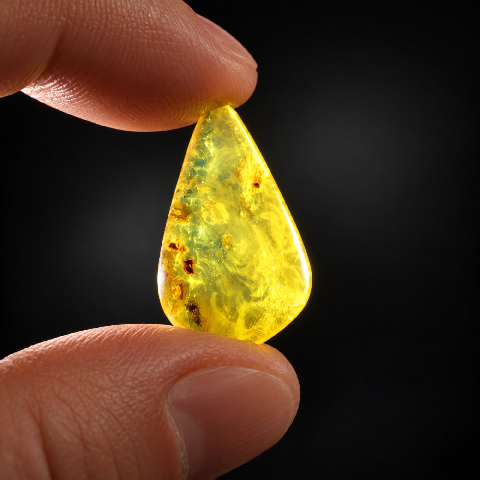 Untreated blue yellow polished Dominican amber 0.8g – photo 6