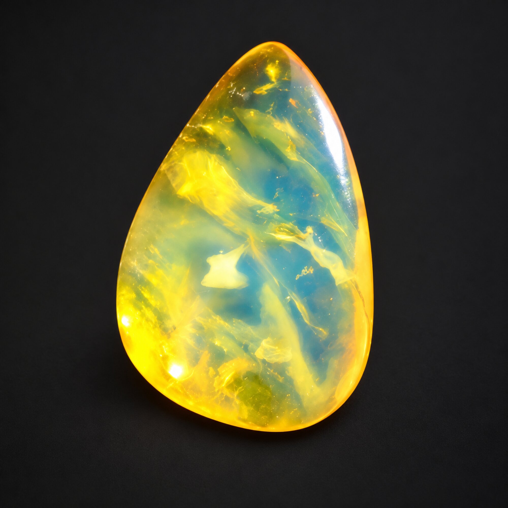 Pure natural blue yellow polished Dominican amber 1g – photo 3