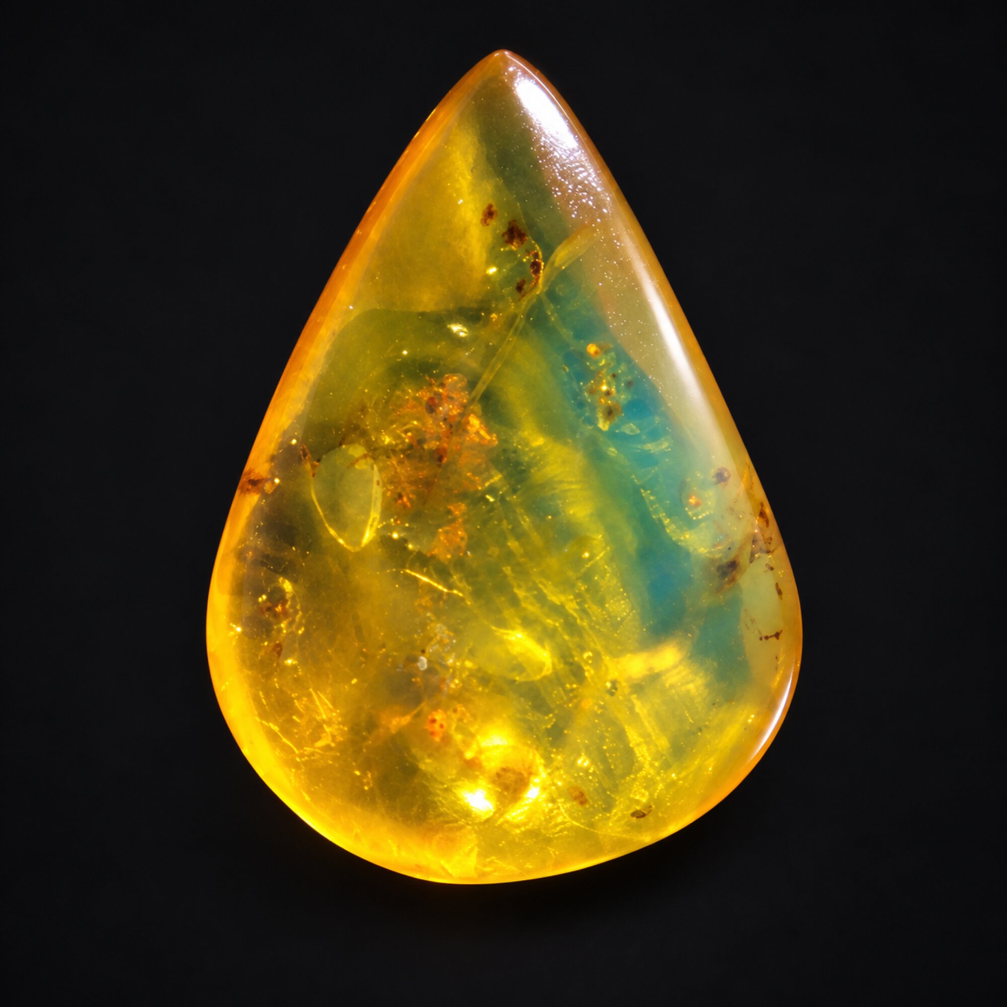 Natural yellow green polished Dominican amber – photo 2