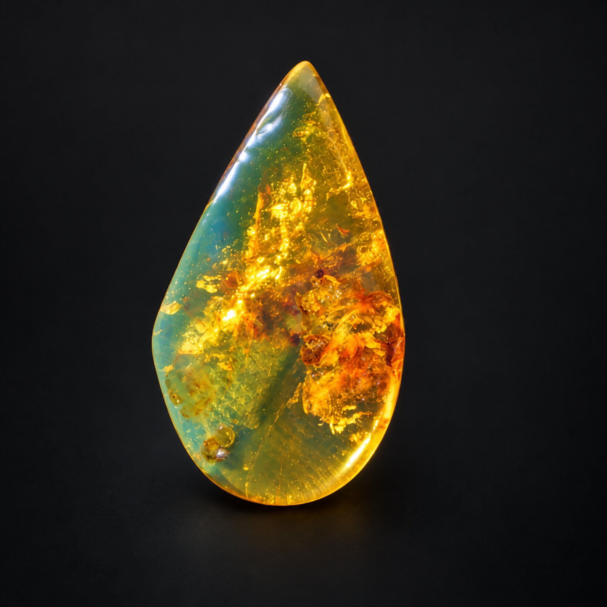 Natural yellow blue polished Dominican amber – photo 2