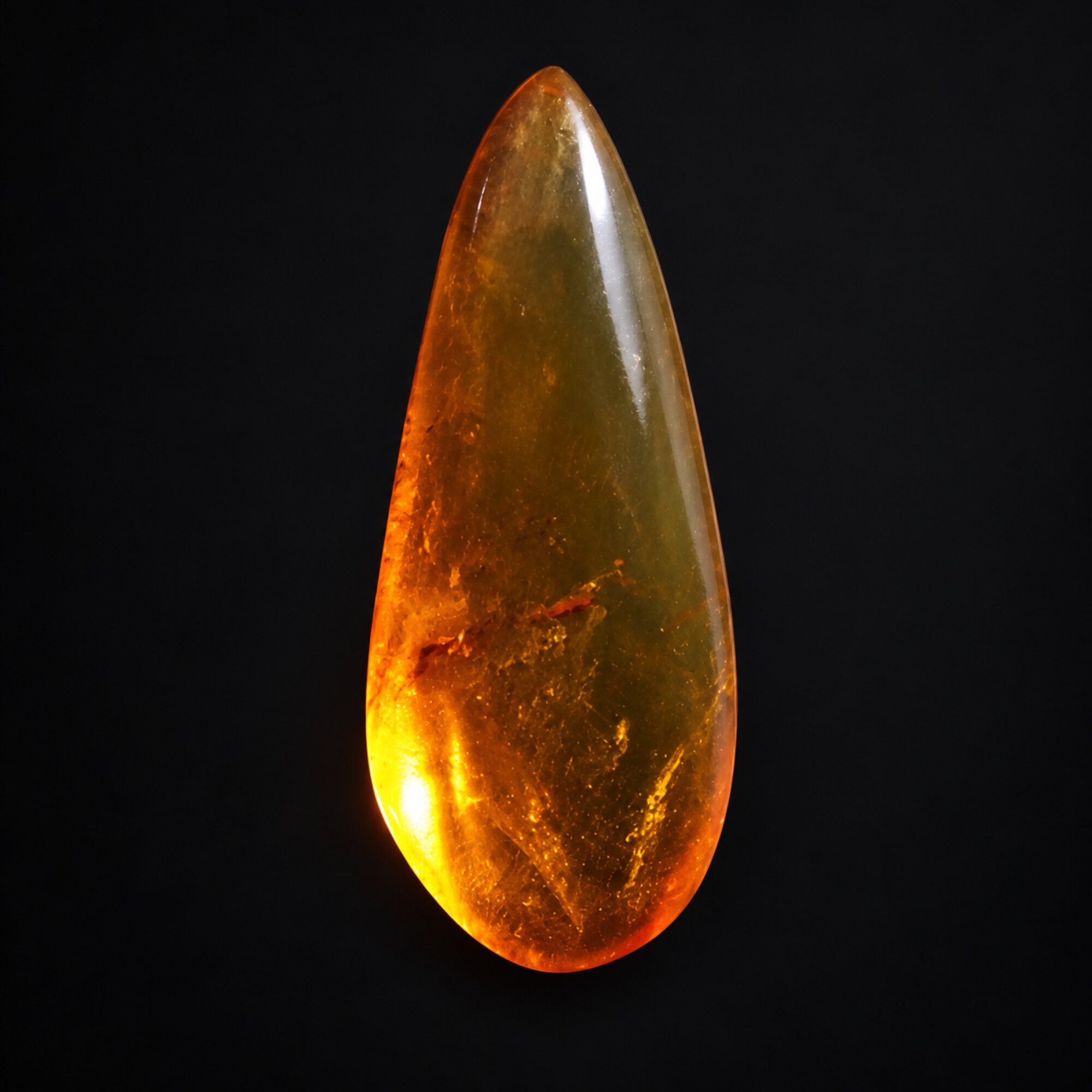 Natural orange green polished Dominican amber – photo 5