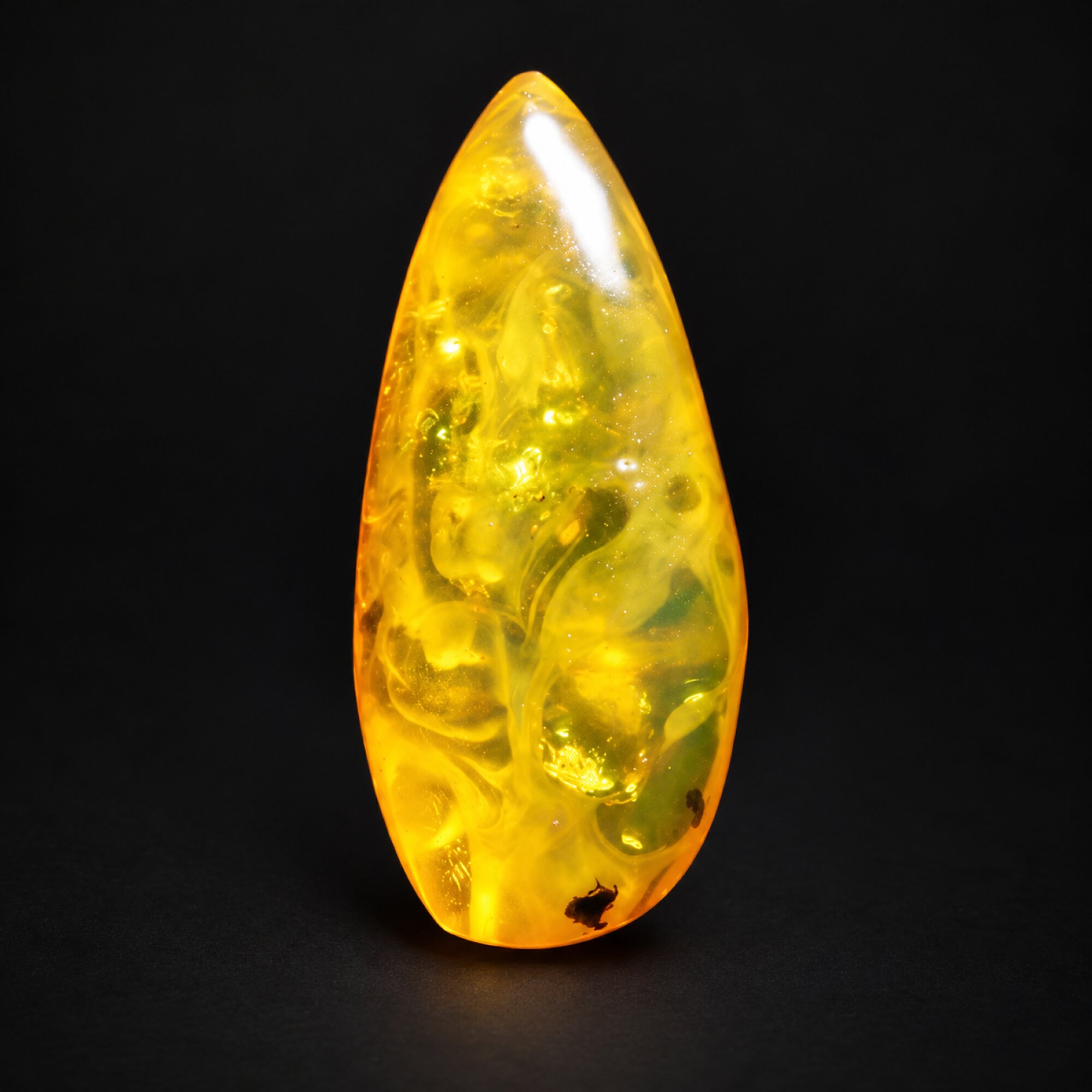 Natural yellow green polished Dominican amber – photo 3