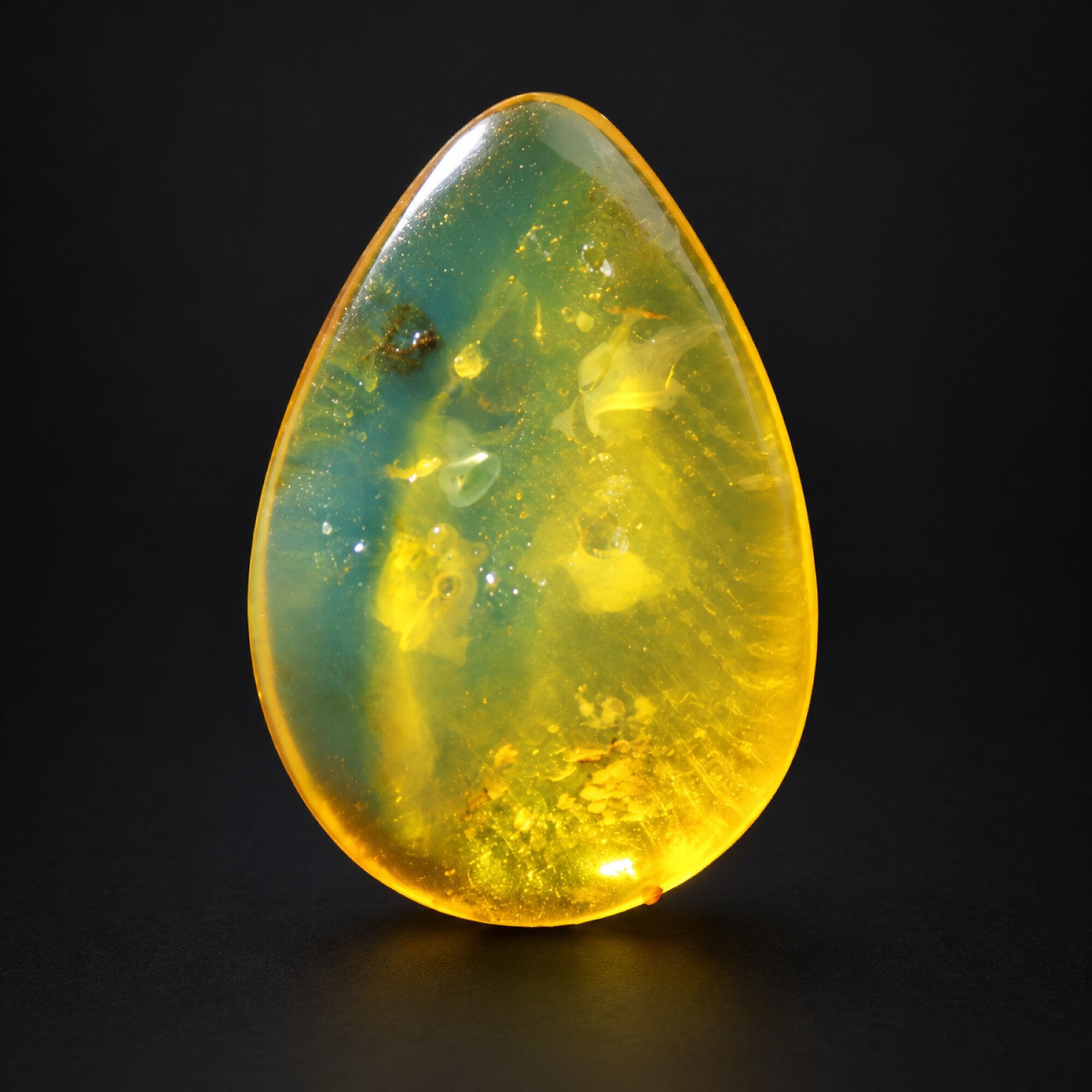 Natural yellow green polished Dominican amber – photo 8