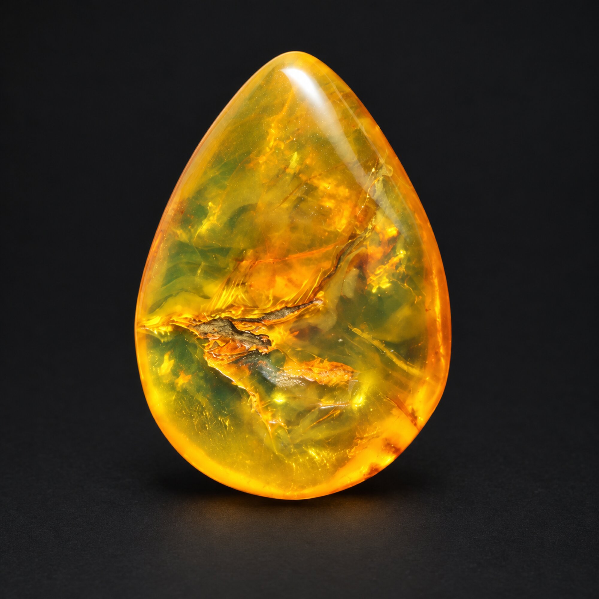 Pure natural orange green polished Dominican amber – photo 4