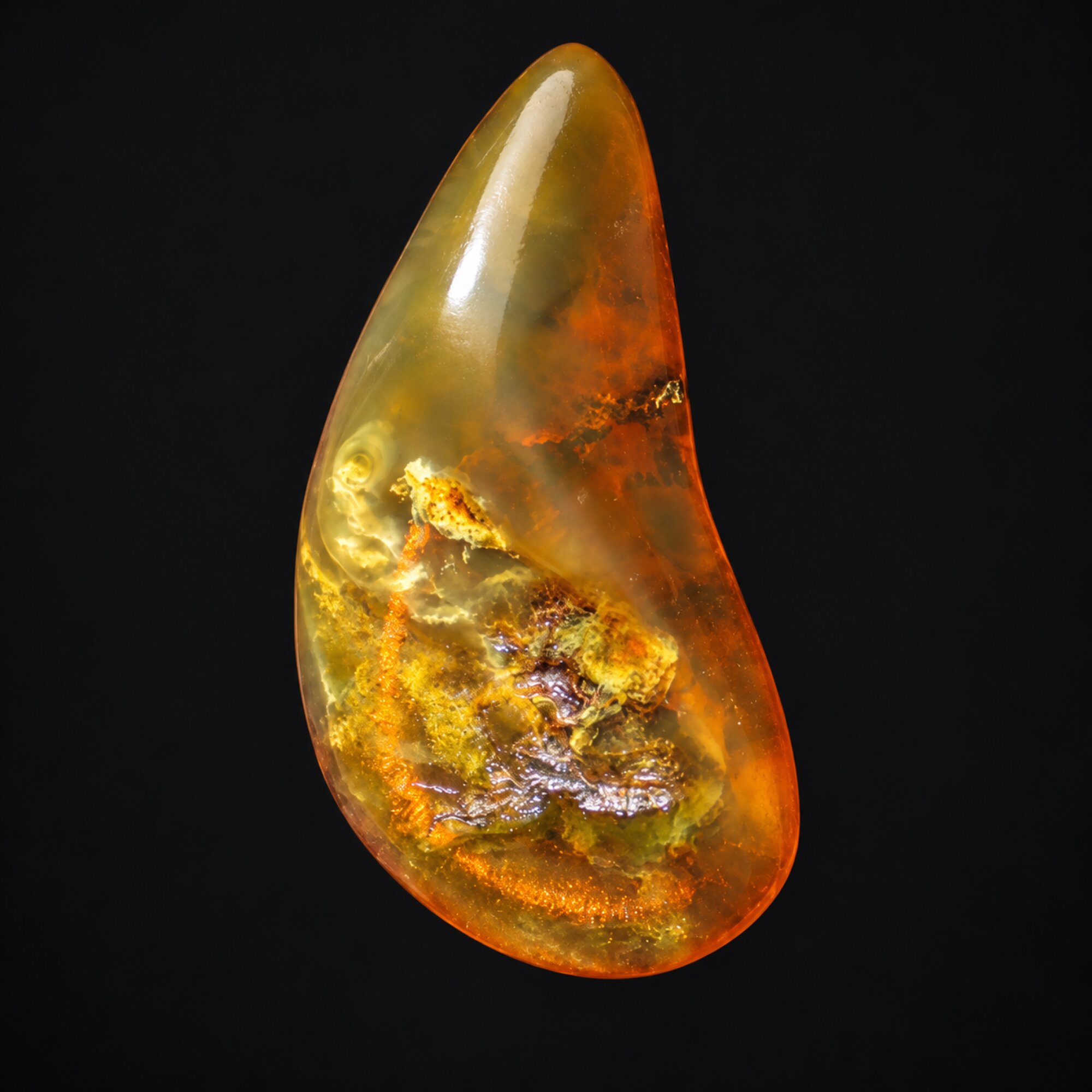 Natural yellow green polished Dominican amber – photo 6