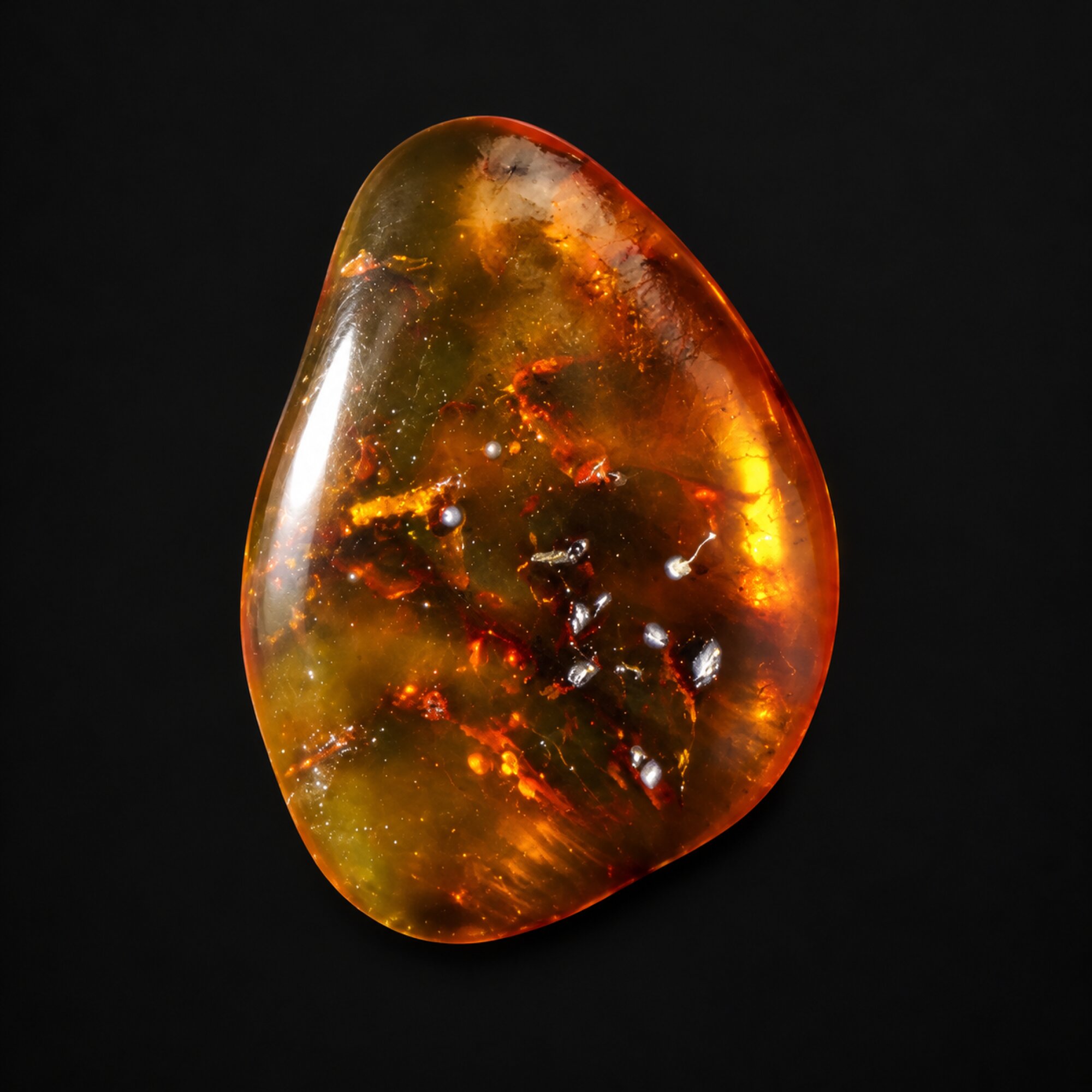 Natural yellow red polished Dominican amber – photo 7