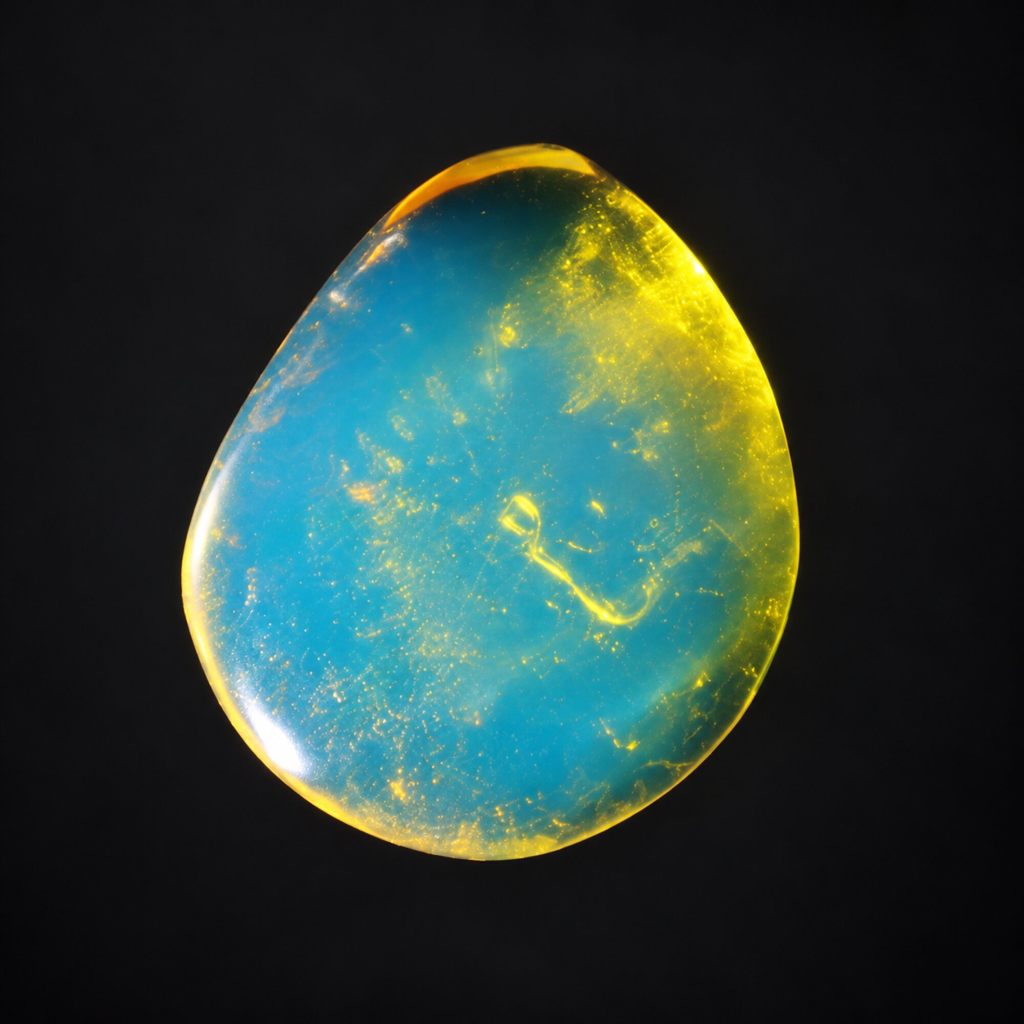 Authentic sky bkue Dominican amber cabochon – photo 2