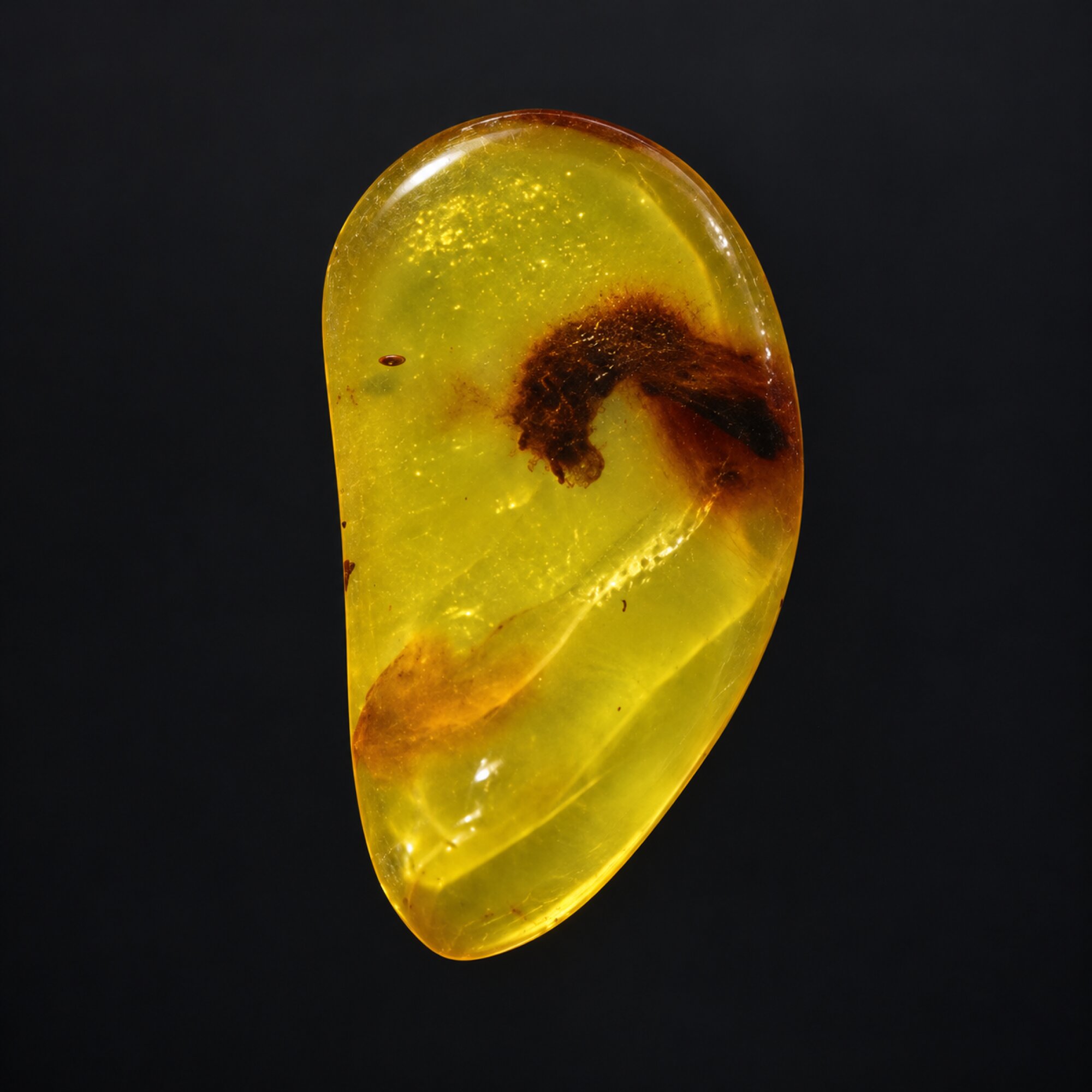 Untreated deep bkue Dominican amber cabochon – photo 4