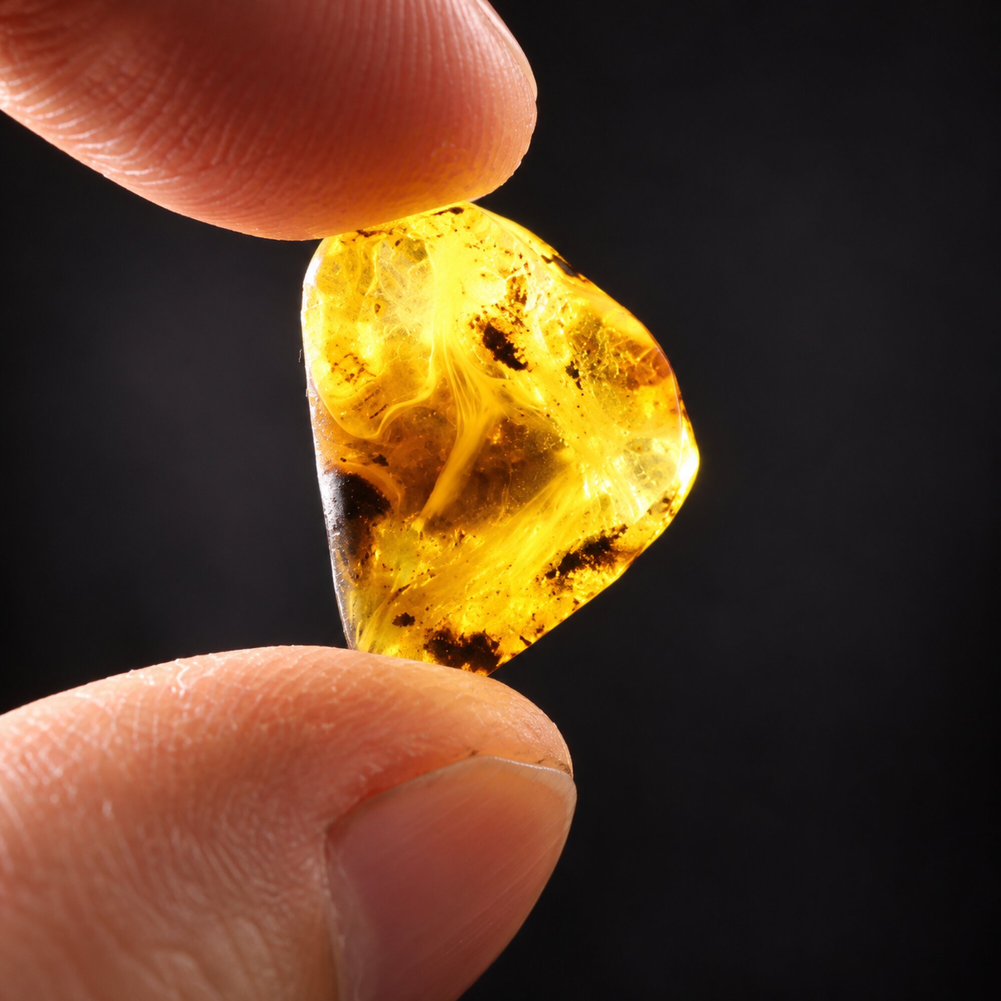 Untreated yellow Dominican amber cabochon – photo 4