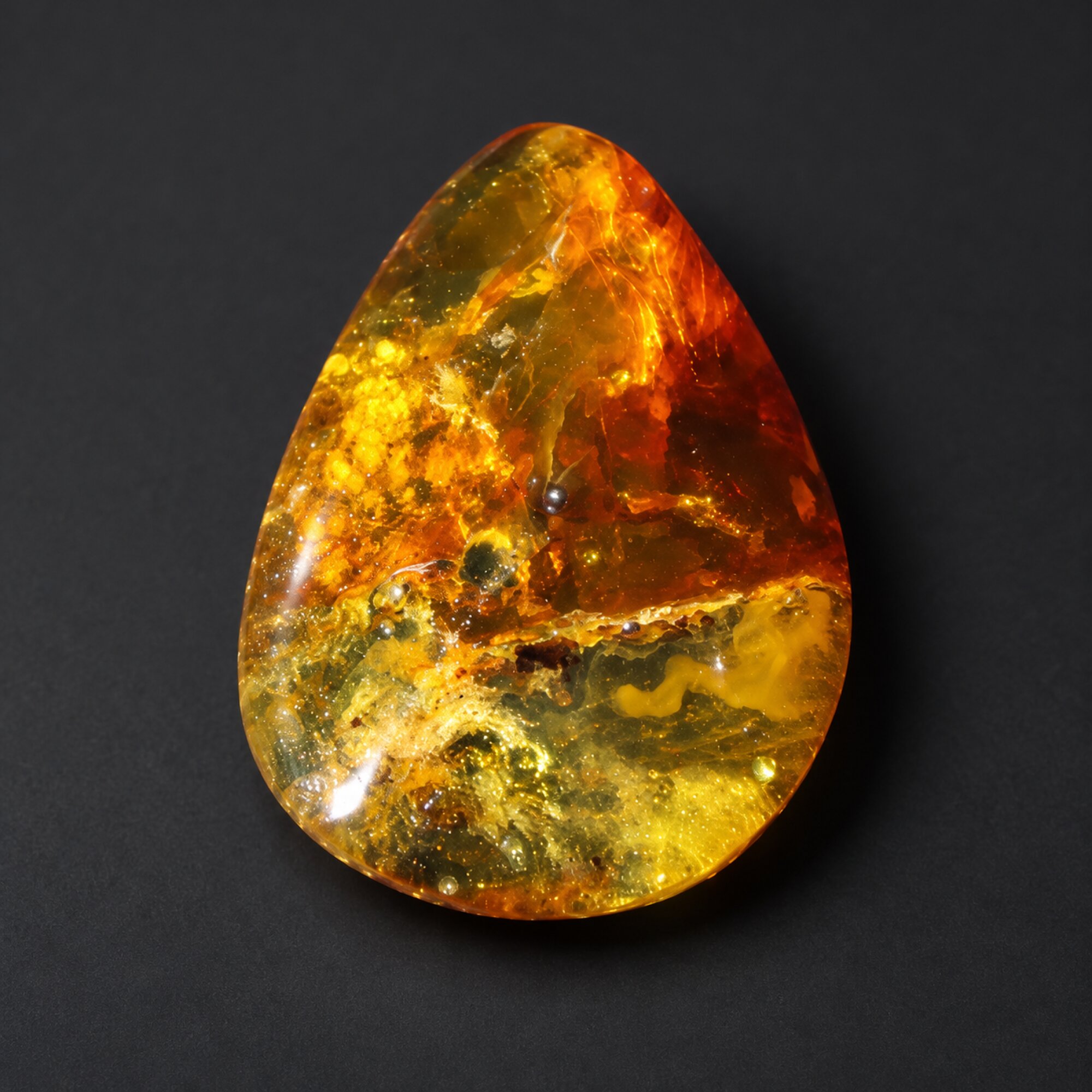 Natural yellow brown Dominican amber cabochon – photo 8