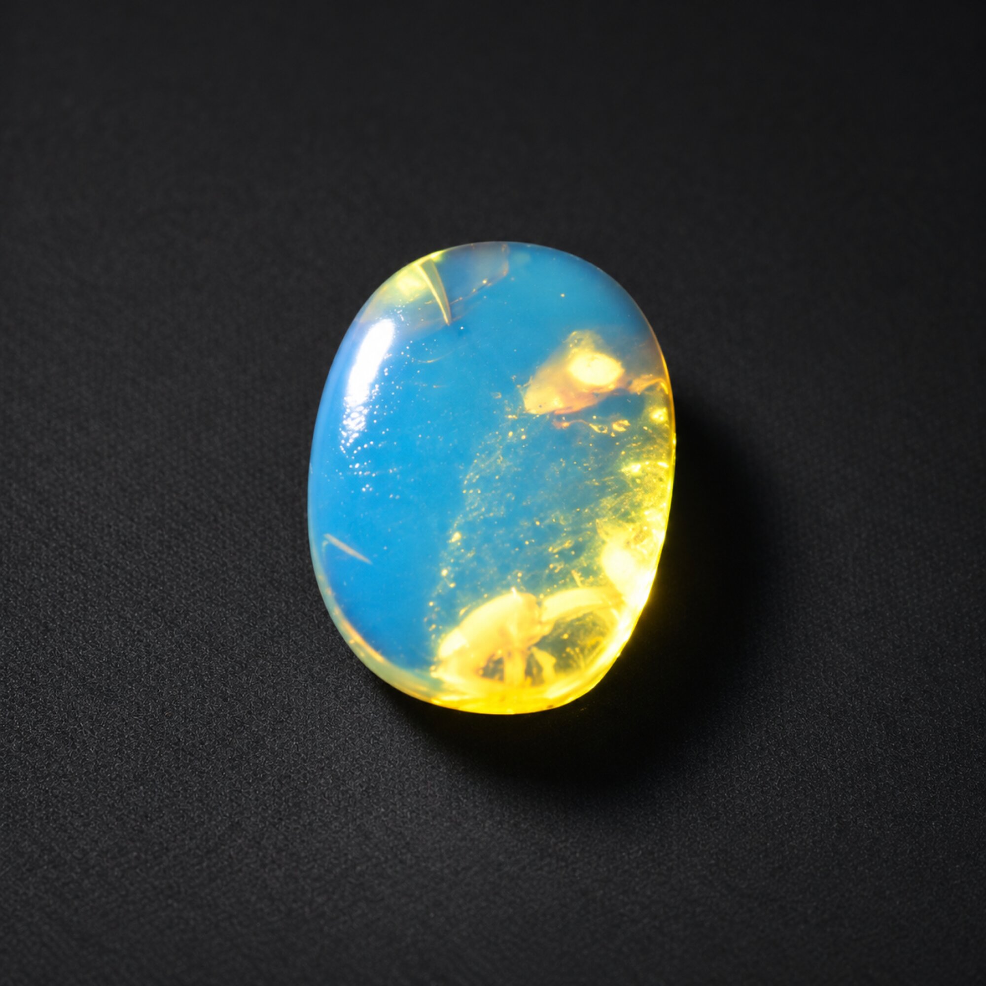 Natural sky blue Dominican amber cabochon – photo 3