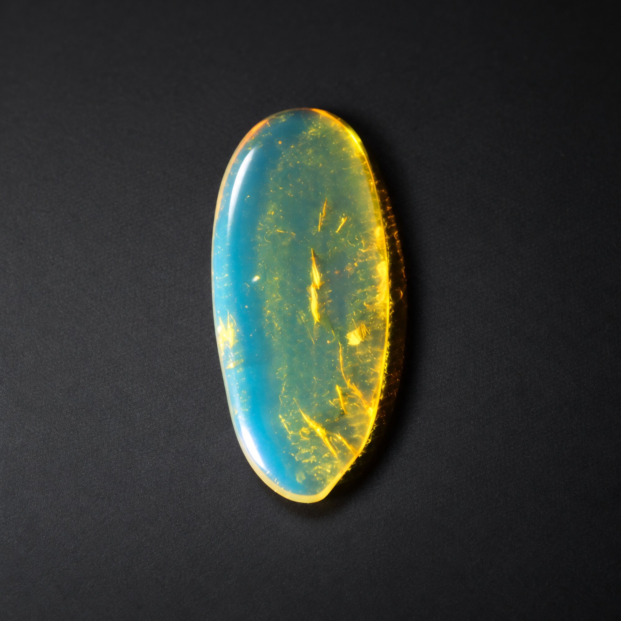 Untreated sky blue Dominican amber cabochon – photo 2