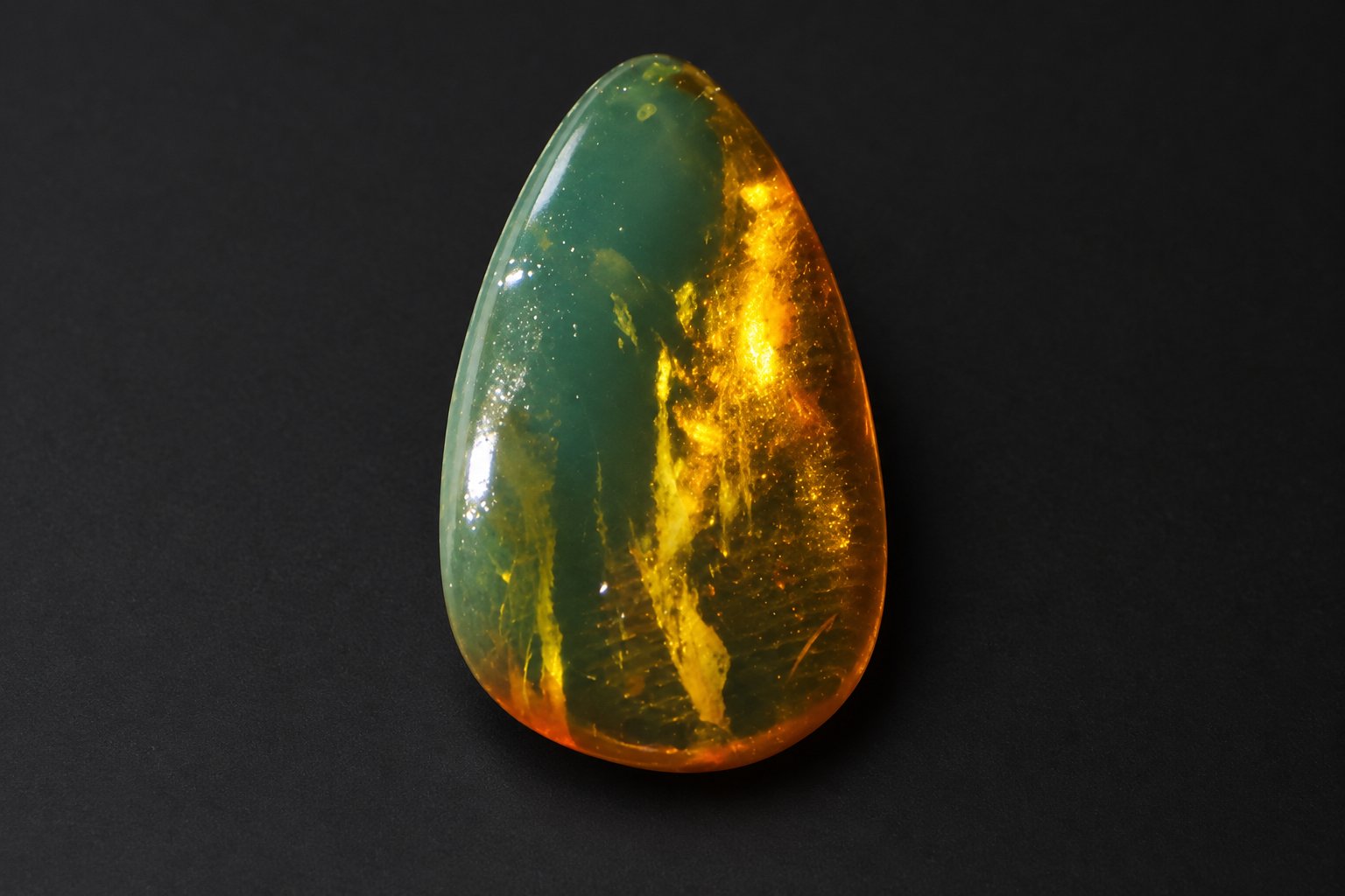 Genuine orange green polished Dominican amber – photo 4