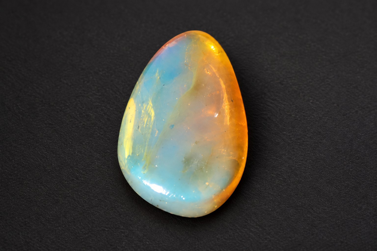 True caribbean orange blue polished Dominican amber