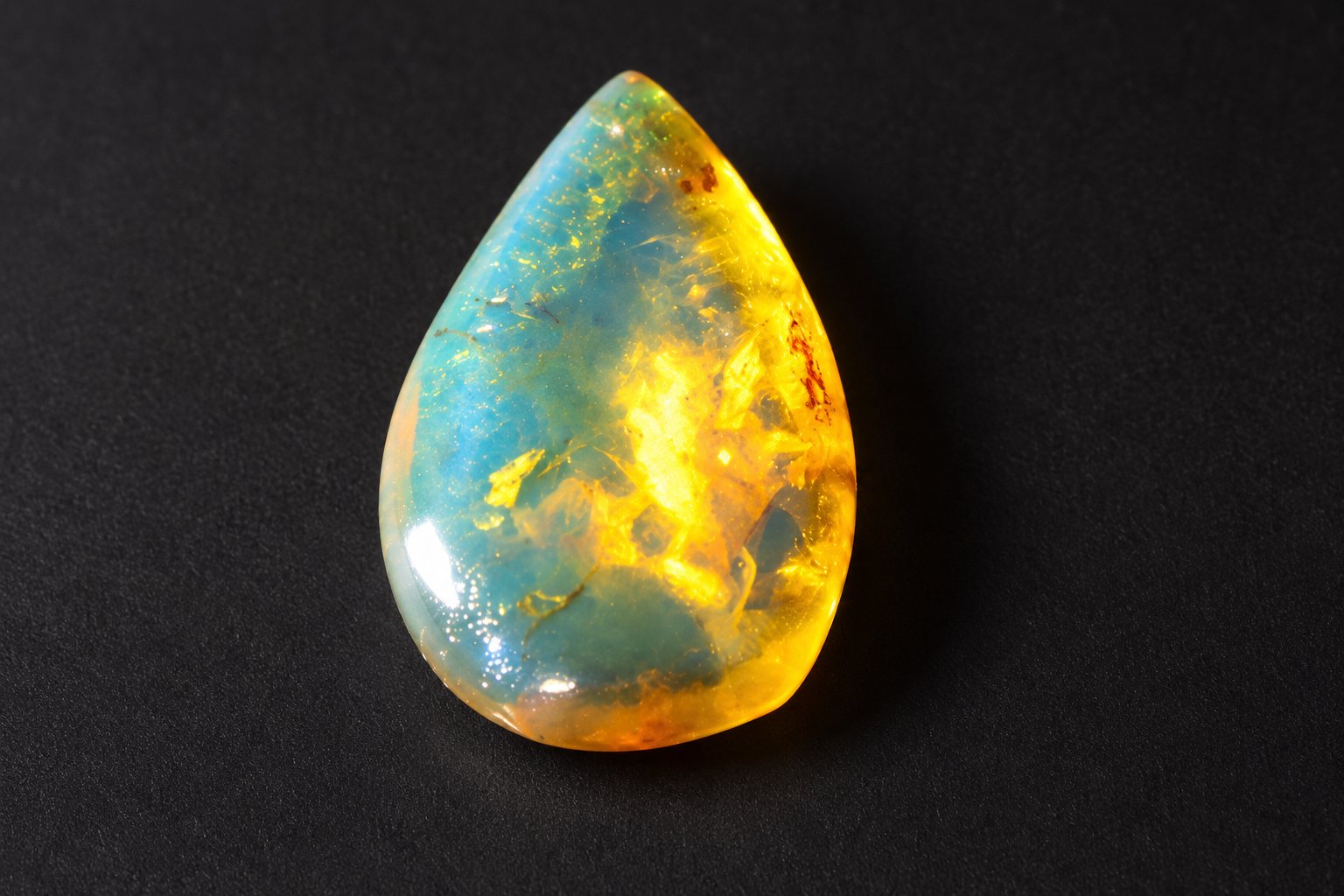 True caribbean orange blue polished Dominican amber