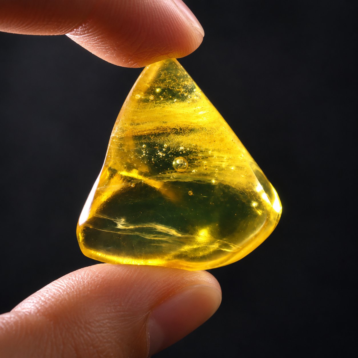 Genuine yellow green polished Dominican amber – photo 8