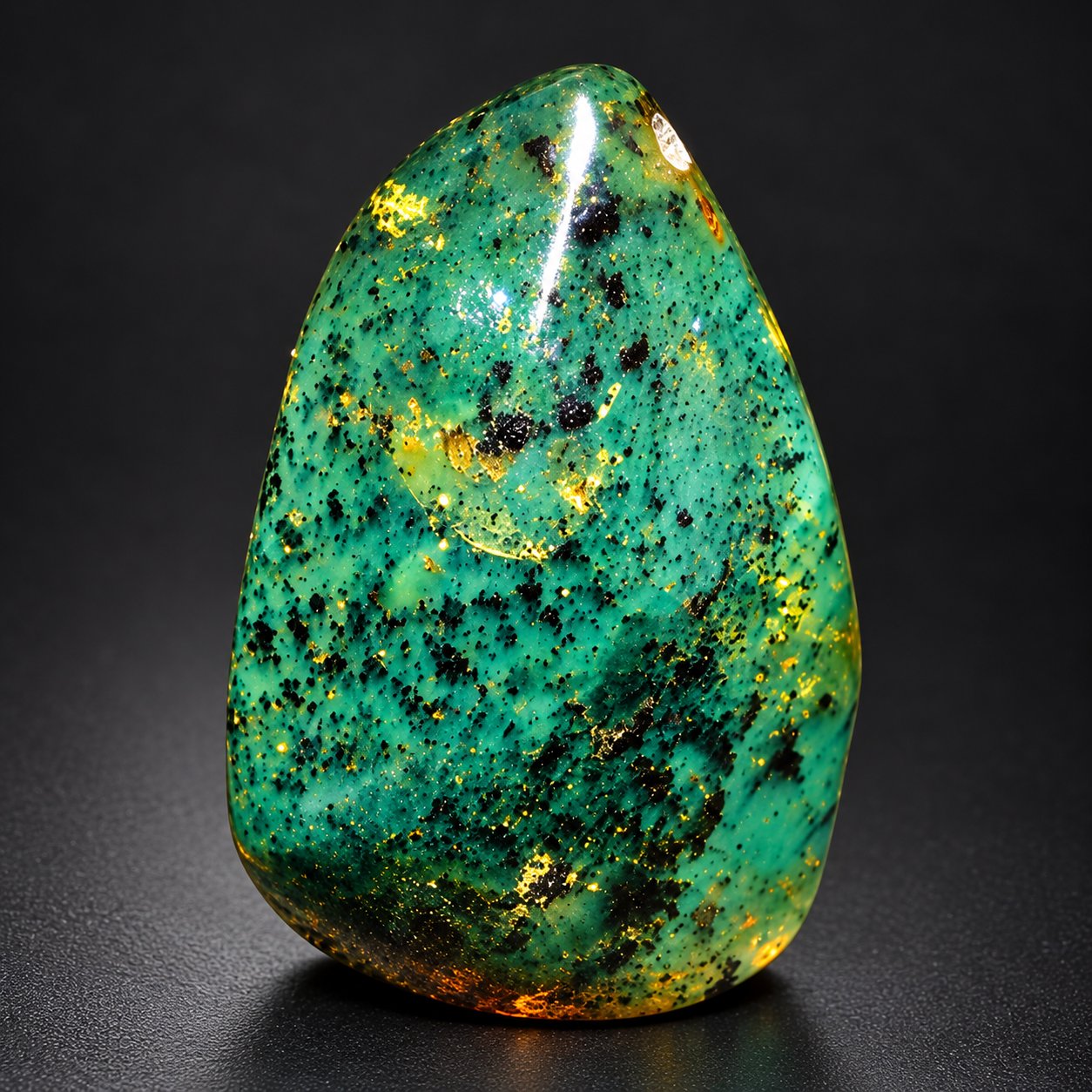 Earth mined cognac green polished Dominican amber 35mm – photo 9