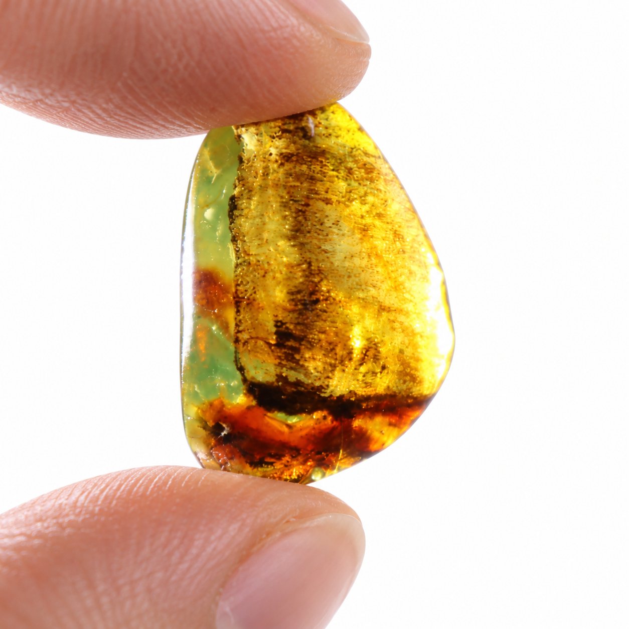 Genuine orange green polished Dominican amber 26mm – photo 6