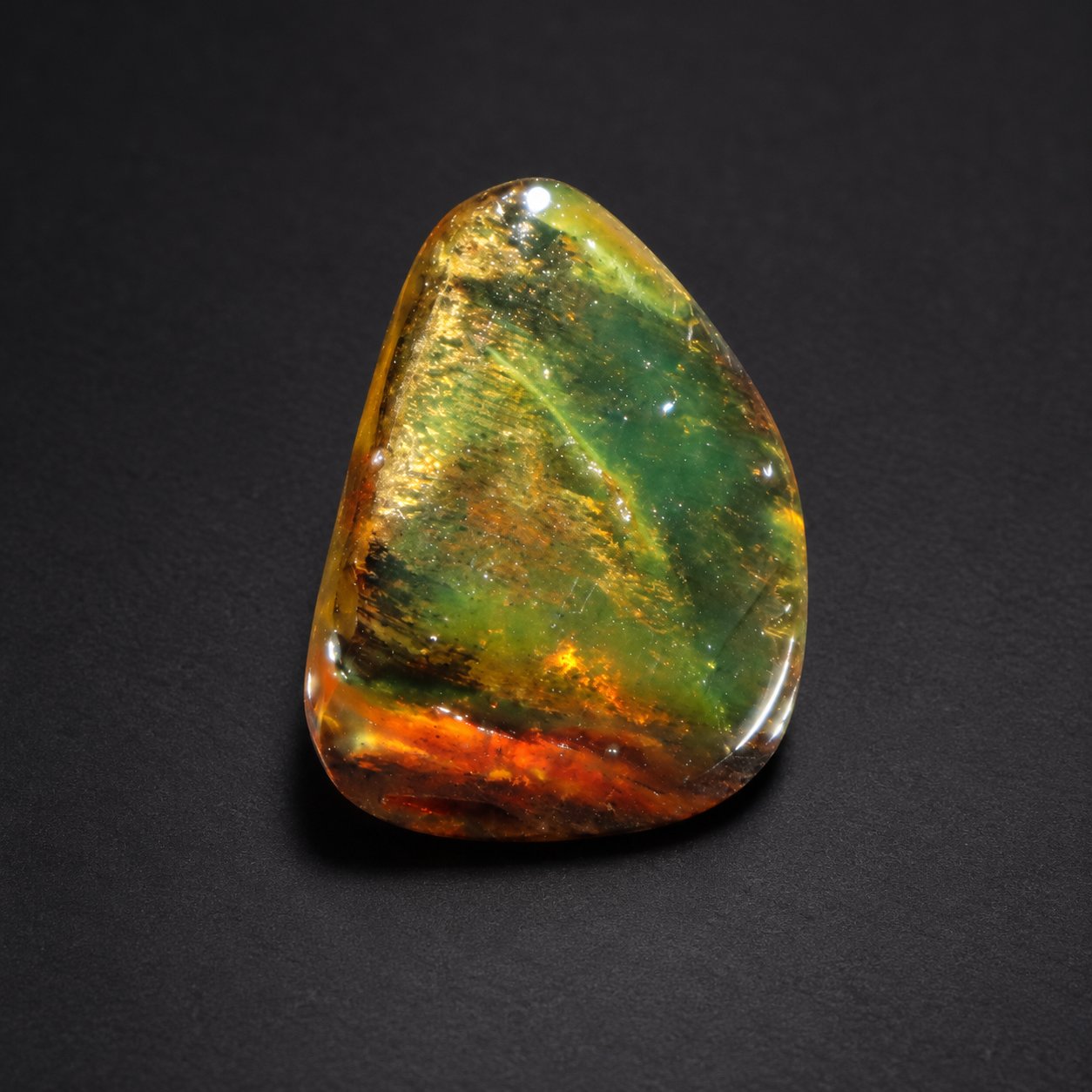 Genuine orange green polished Dominican amber 26mm – photo 8