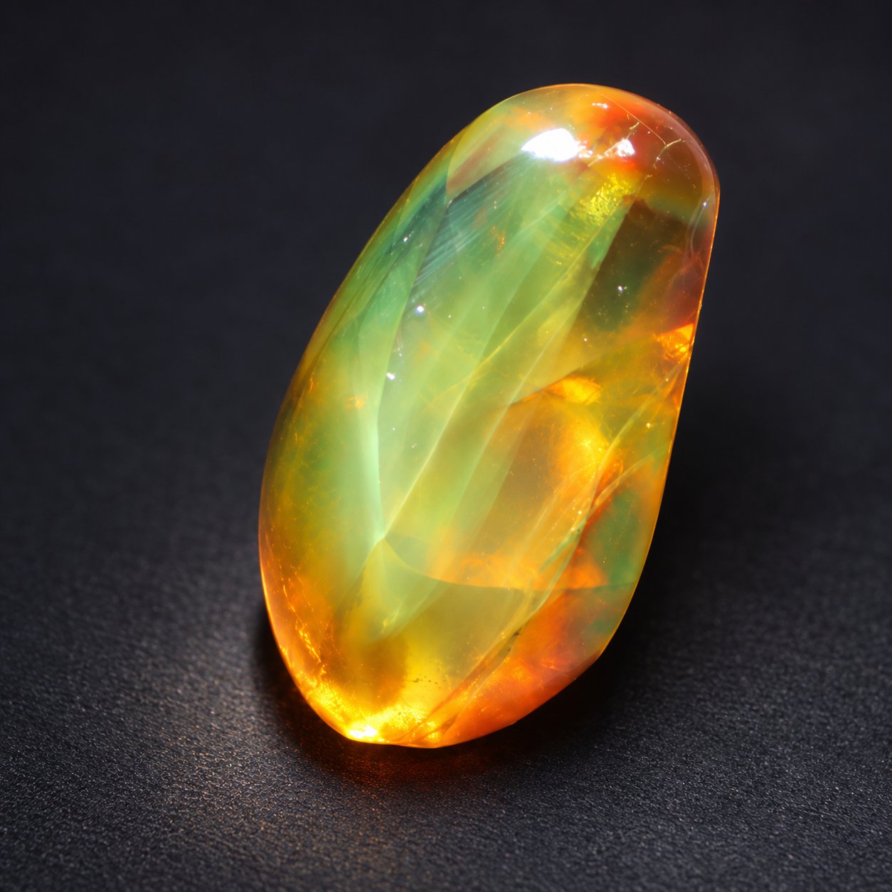 Authentic yellow green polished Dominican amber 25mm – photo 8