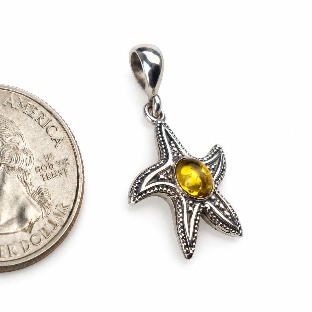 Artisan yellow green Dominican amber sterling silver pendant 4.1g – photo 4