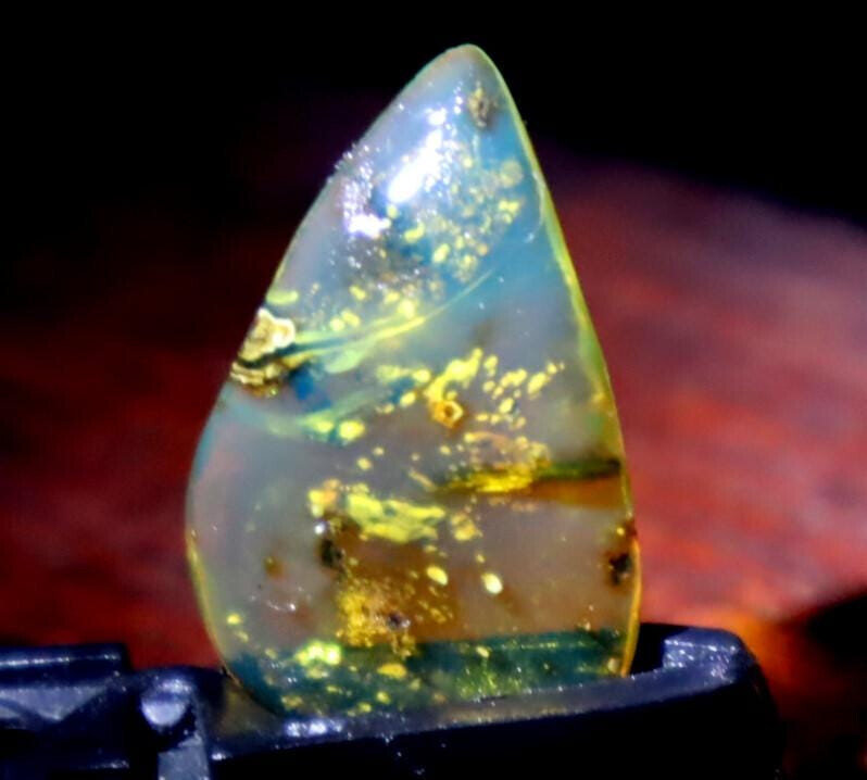 Natural Dominican Clear Light Blue Amber Polished Stone 25mm FREE DRILLING – photo 8
