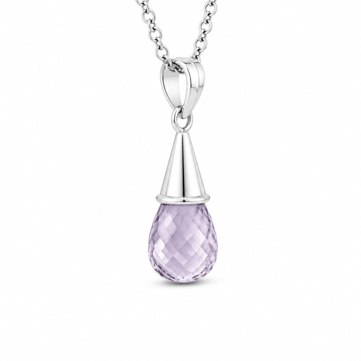 Fine Rare Purple Greenish Yellow Amethyst 925 Sterling Silver Faceted Teardrop