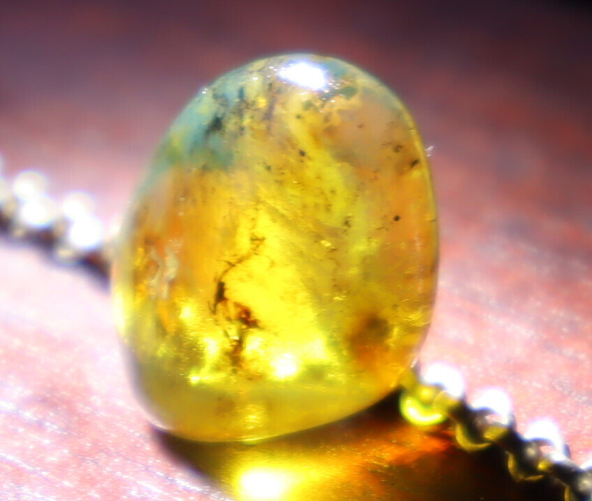 Impressive Natural Dominican Clear Sky Blue Amber Polished Stone 19mm – photo 7