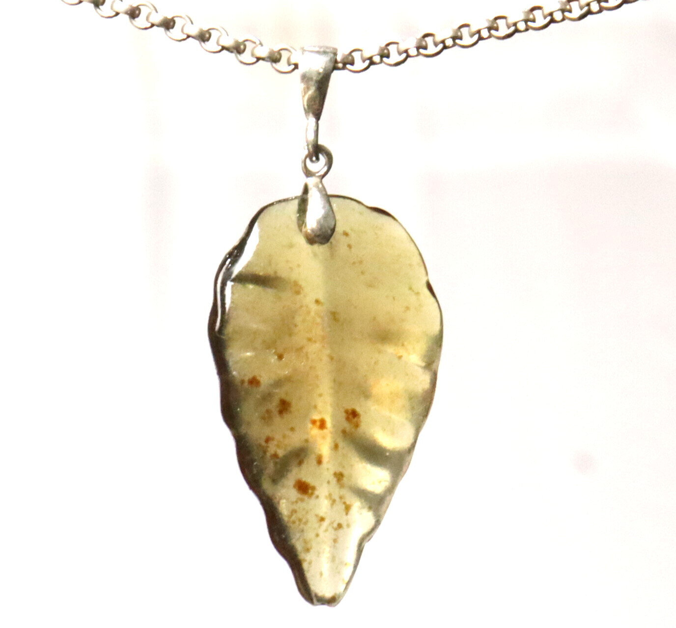 Exquisite 2inch Natural handcarved Clear Green Amber 925 Sterling Silver Pendant – photo 6
