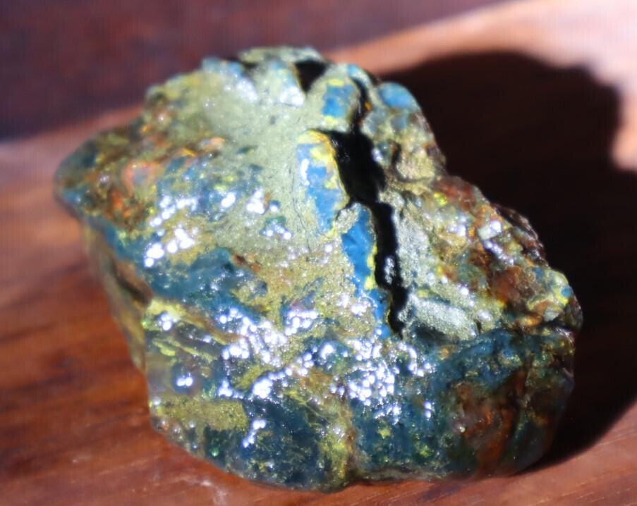 Natural Dominican Clear with inclusions Deep Blue Green Amber Rough Specimen – photo 3