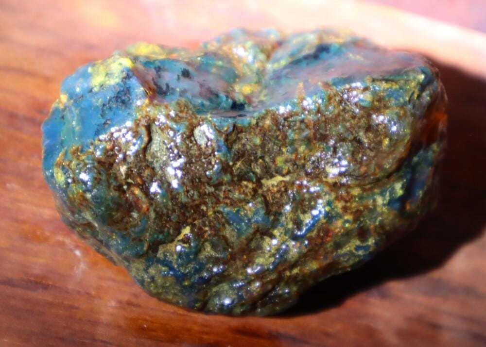 Natural Dominican Clear with inclusions Deep Blue Green Amber Rough Specimen – photo 4